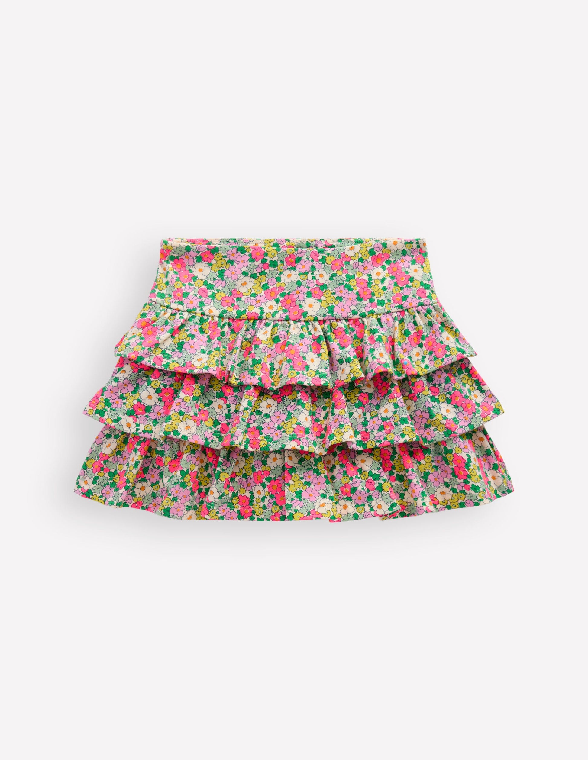 Jersey-Skort mit Rüschen-Bunt Sommer Blumenbeet-1