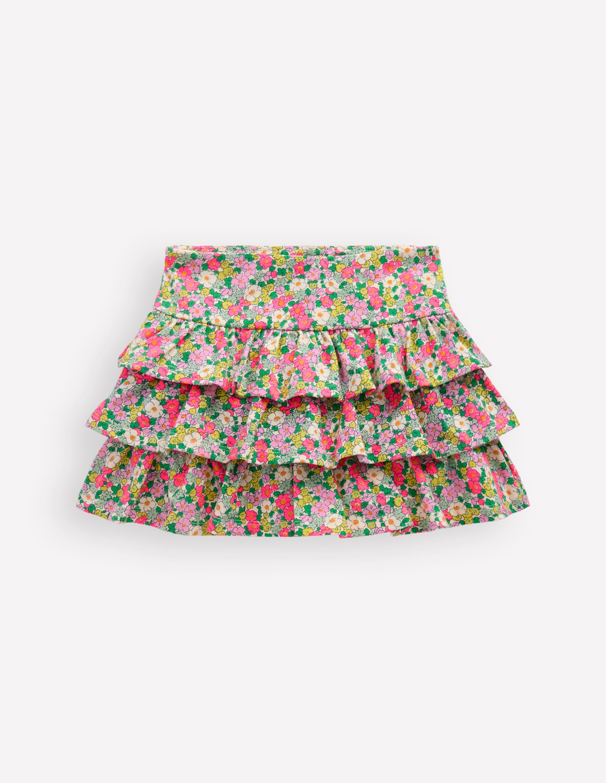 Jersey-Skort mit Rüschen-Bunt Sommer Blumenbeet - Image 1