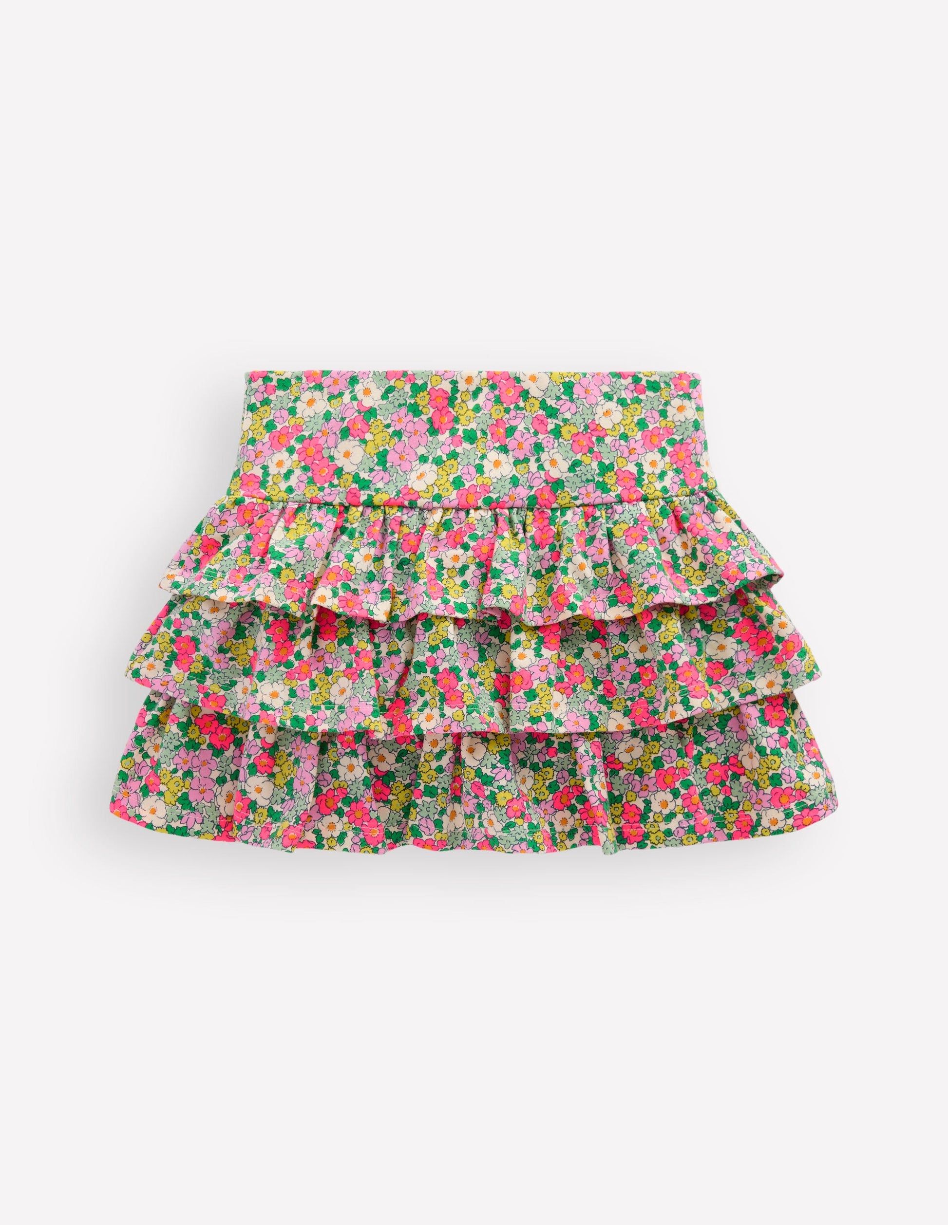 Jersey-Skort mit Rüschen-Bunt Sommer Blumenbeet-2