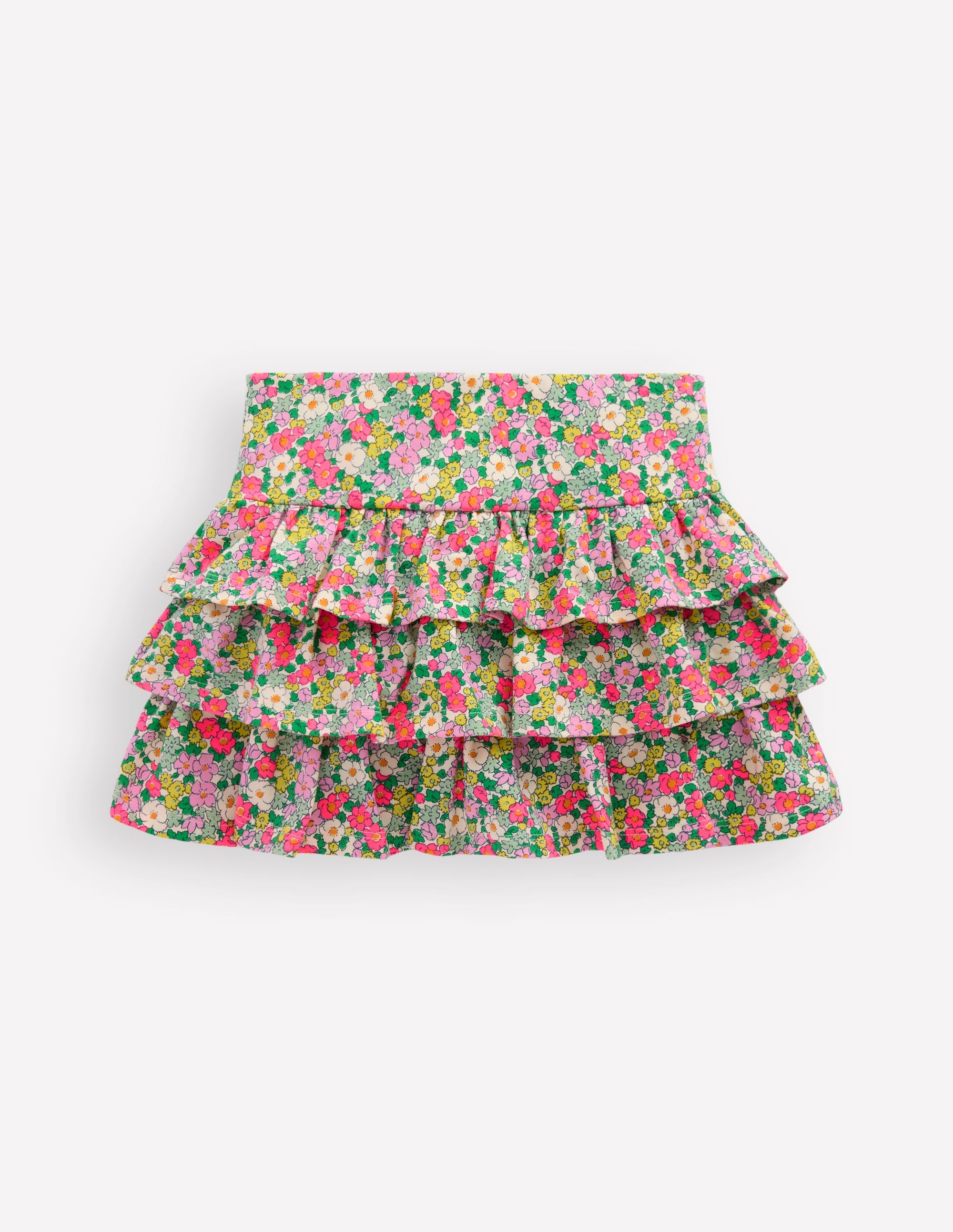 Jersey-Skort mit Rüschen-Bunt Sommer Blumenbeet - Image 2