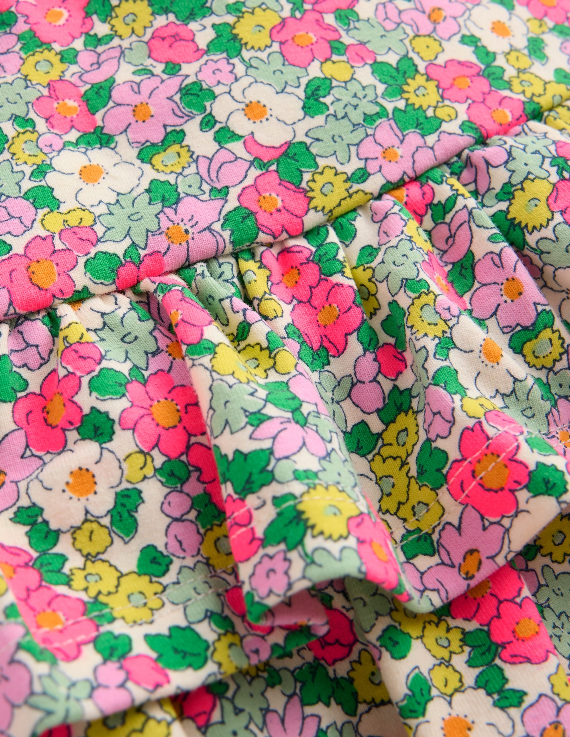Jersey-Skort mit Rüschen-Bunt Sommer Blumenbeet - Image 3