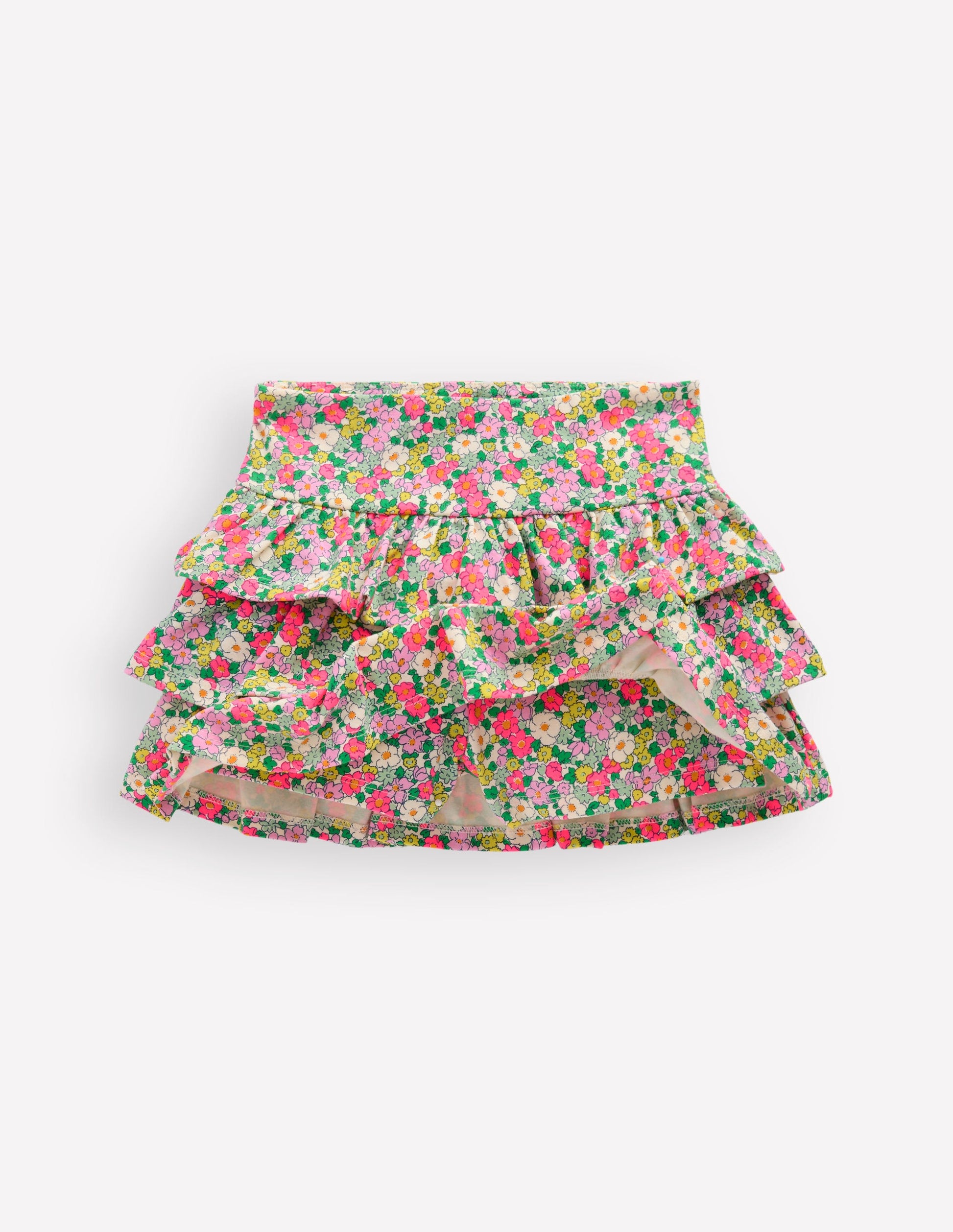 Jersey-Skort mit Rüschen-Bunt Sommer Blumenbeet-4