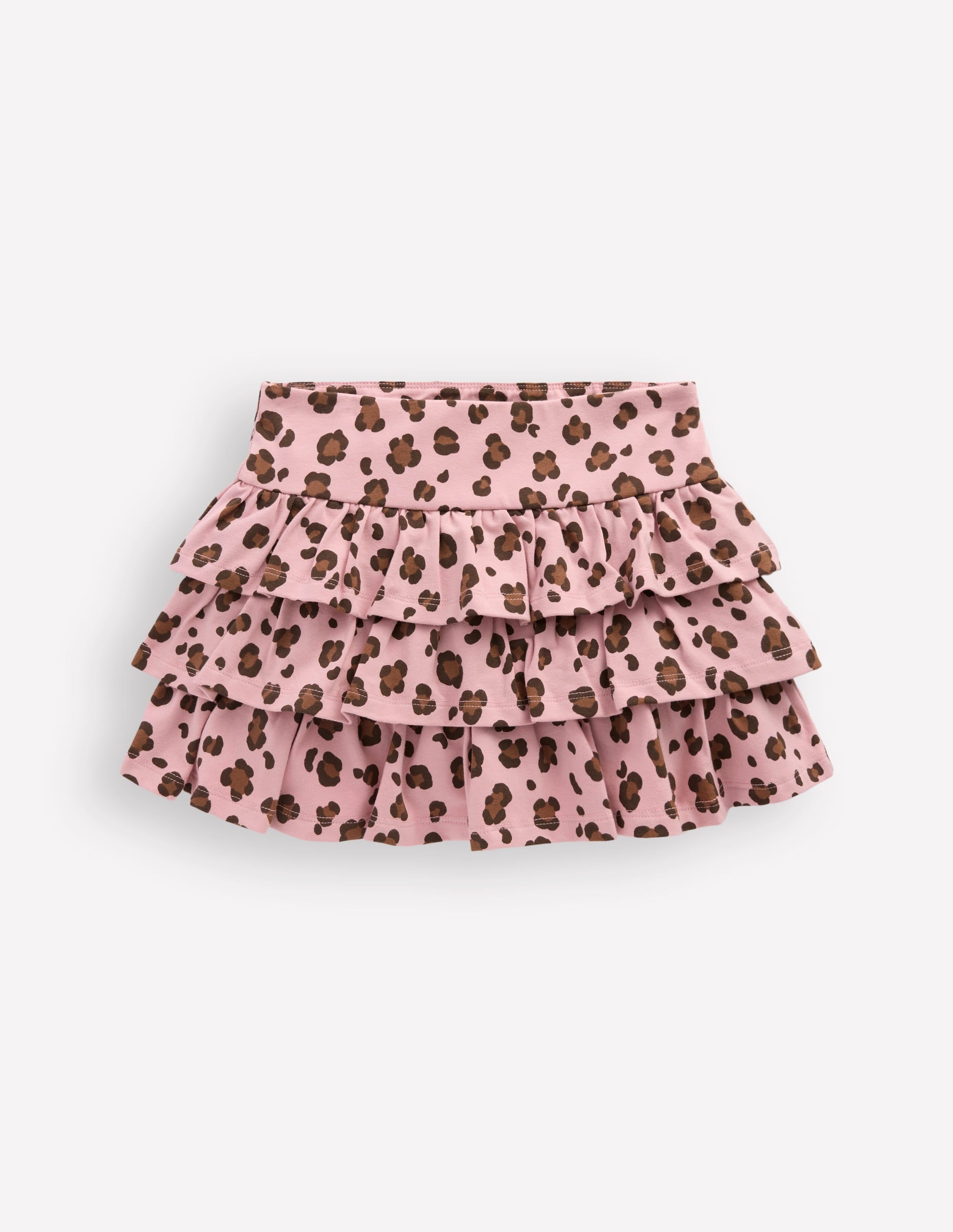 Jersey-Skort mit Rüschen-Pink Leopardenmuster - Image 1
