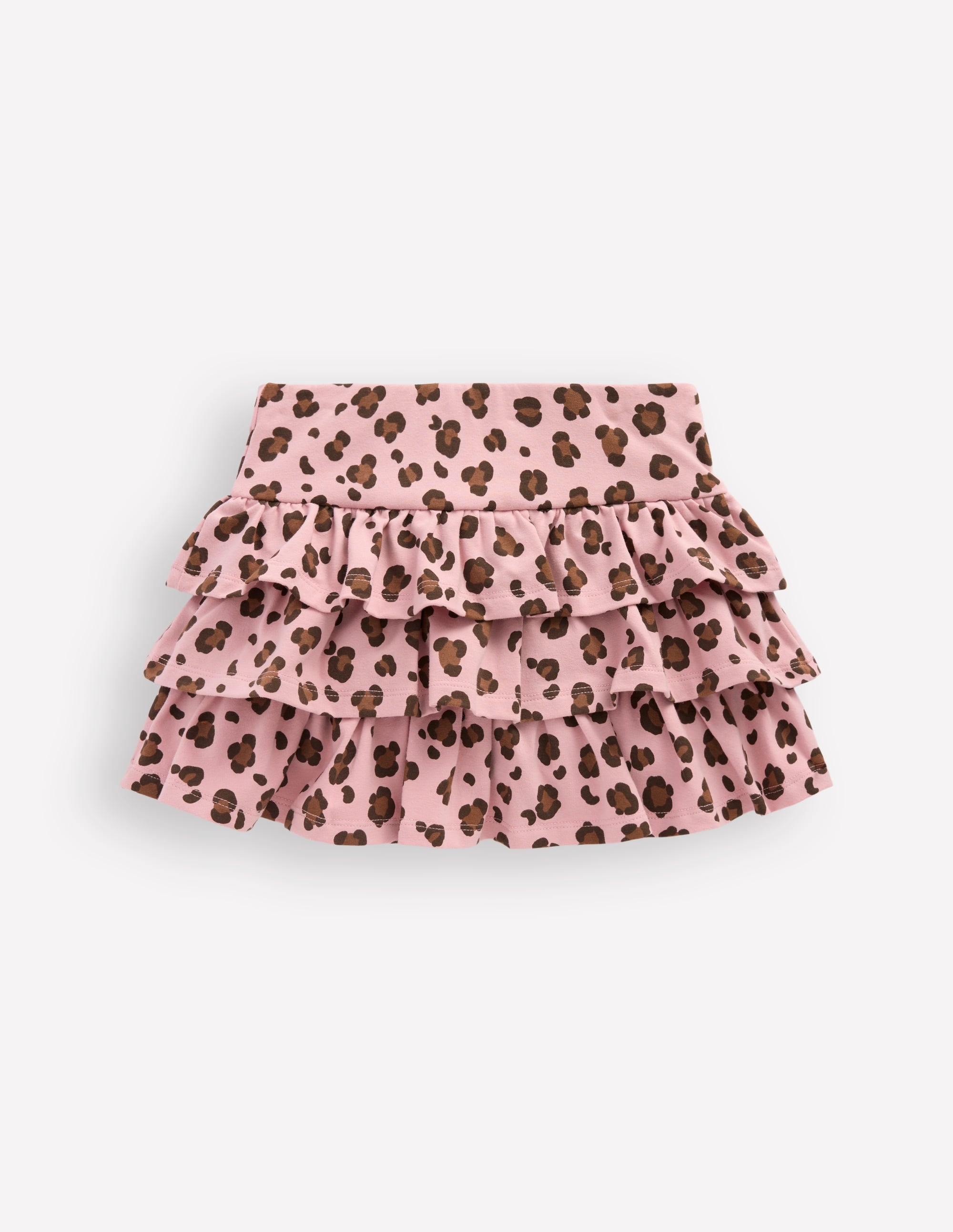 Jersey-Skort mit Rüschen-Pink Leopardenmuster - Image 2