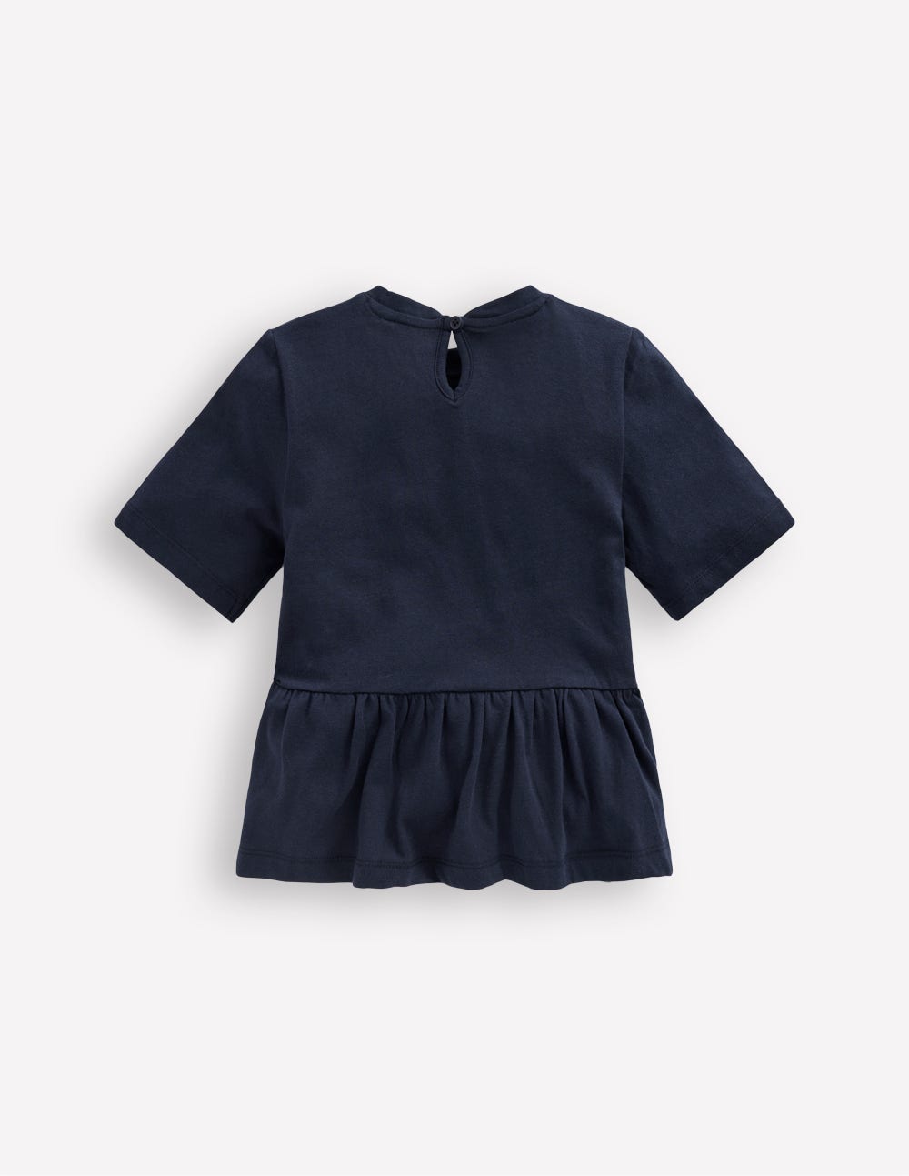 Kurzärmliges Oberteil mit Schößchen-Blazer-Marineblau - Image 2