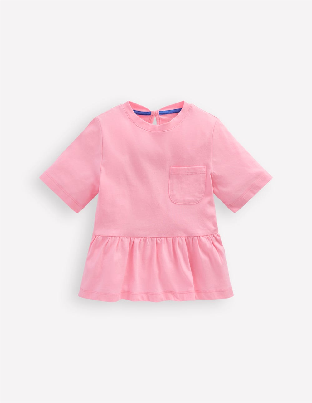 Kurzärmliges Oberteil mit Schößchen-ROSA - Image 1