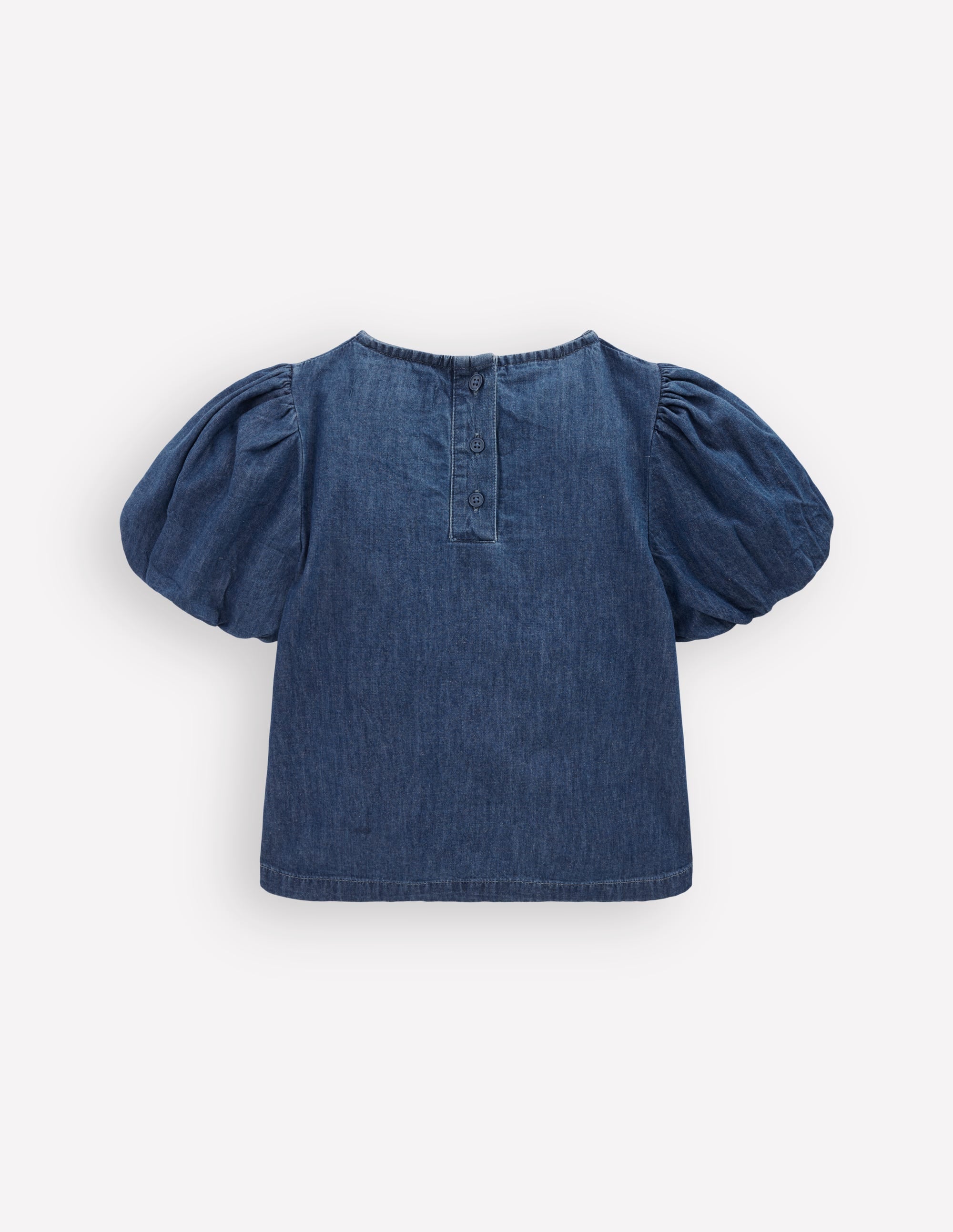 Top tissé à nœuds sur le devant-Bleu chambray - Image 4