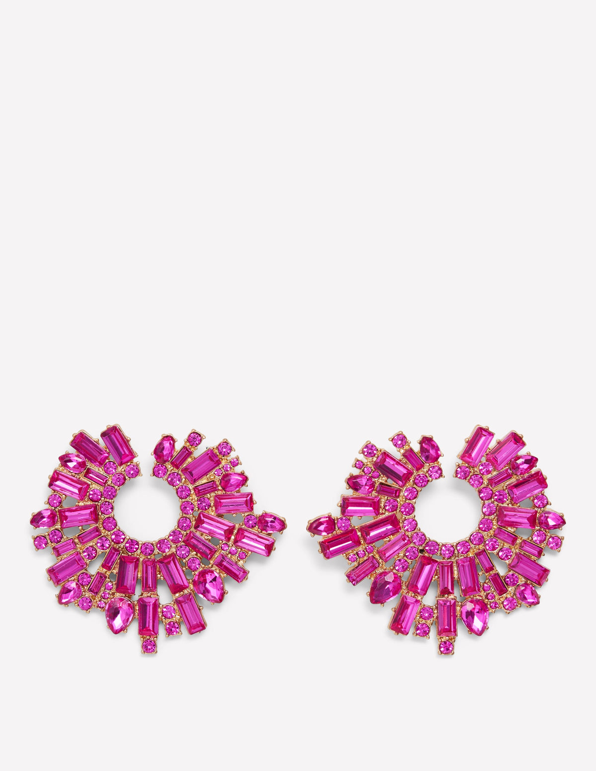 Girlanden-Ohrringe mit Schmucksteinen-ROSA - Image 1