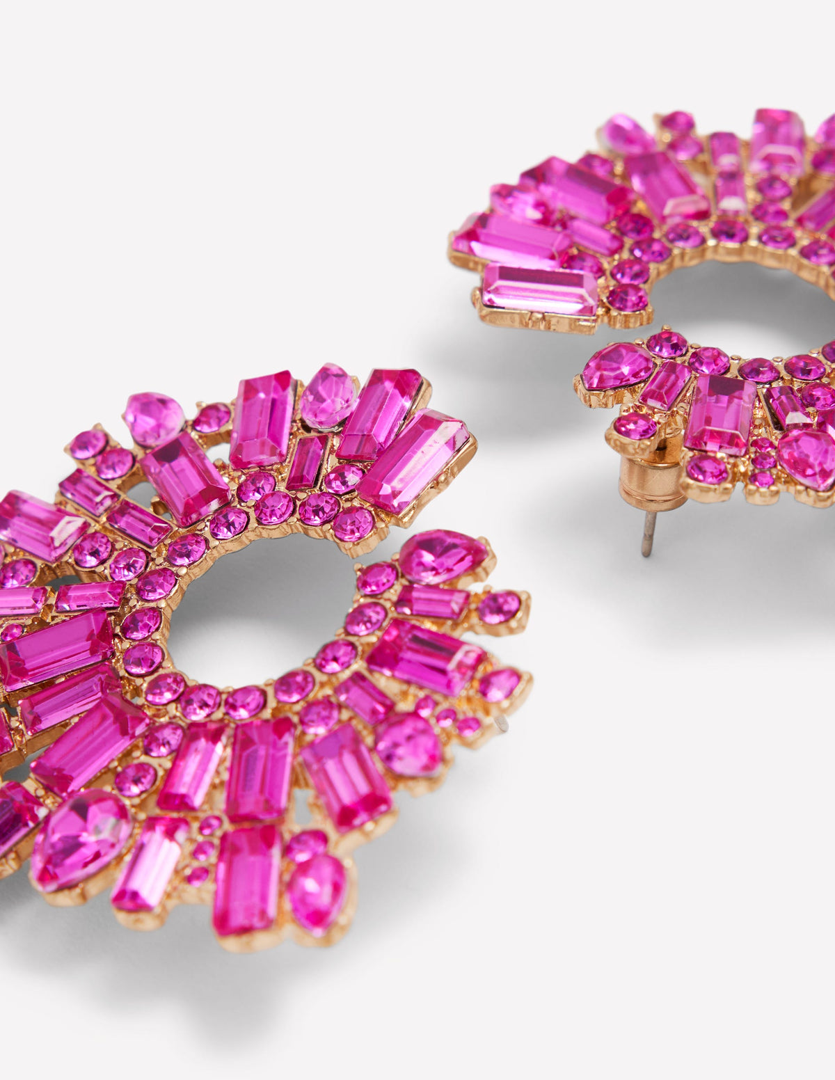 Girlanden-Ohrringe mit Schmucksteinen-ROSA-3