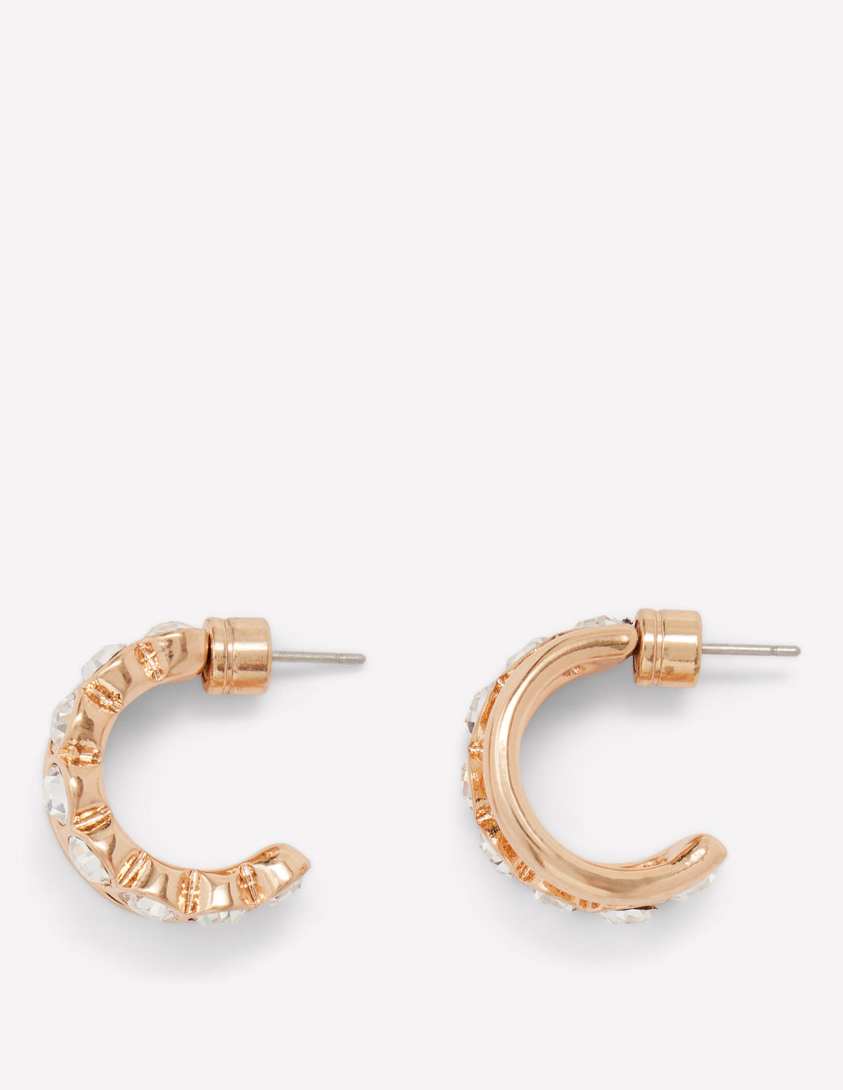 Small Jewel Hoops-Clear - Image 1