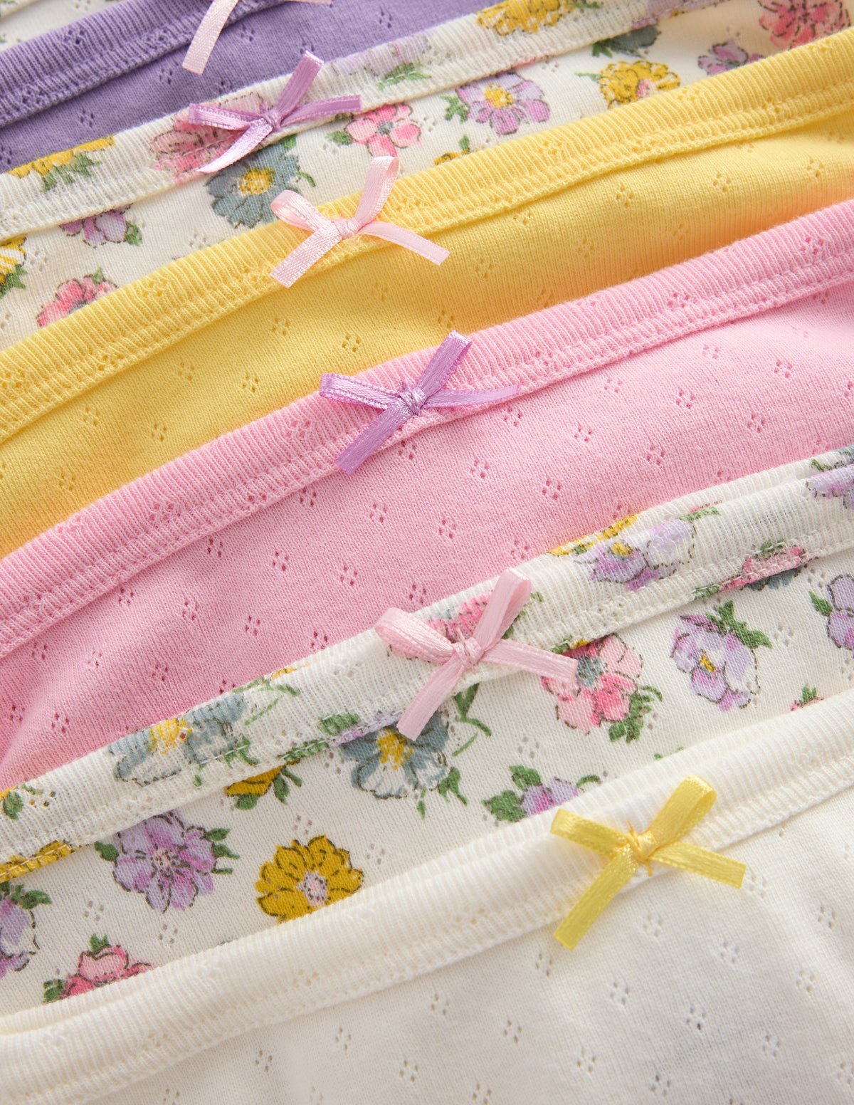 Pointelle-Unterhosen im 7er-Pack-Rosa Blumenmuster - Image 3