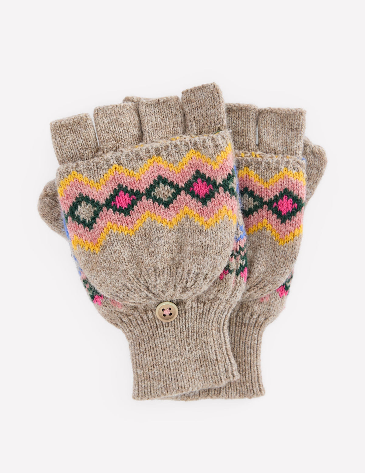 Fair-Isle-Fäustlinge-Nerzbraun Melange-1
