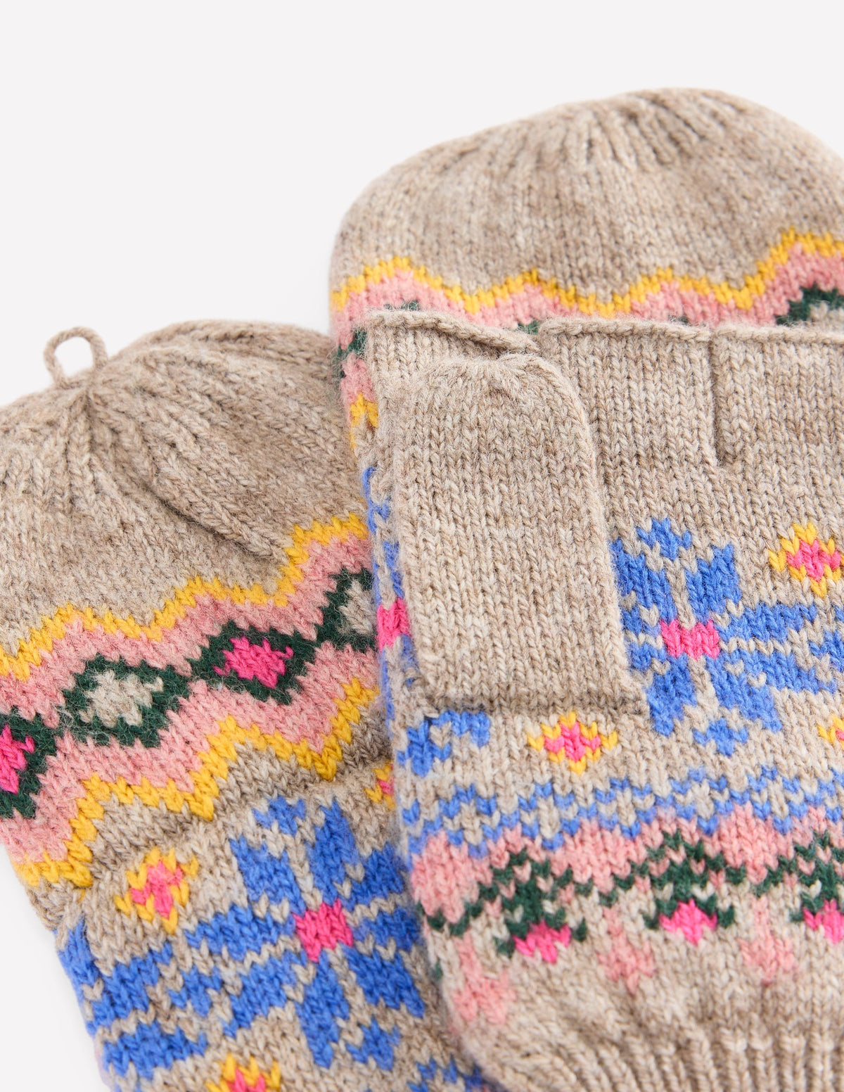 Fair-Isle-Fäustlinge-Nerzbraun Melange-2