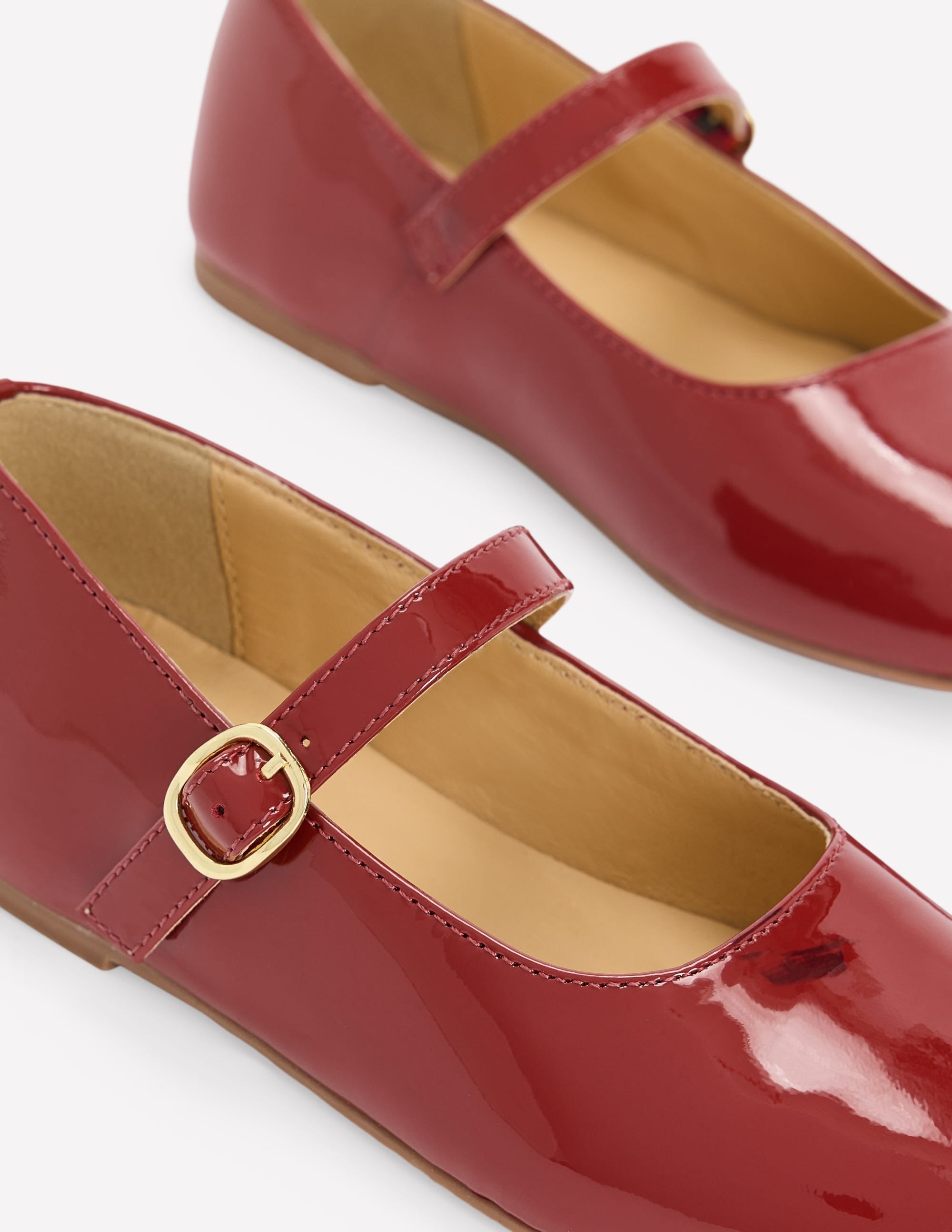 Mary Janes mit eckiger Zehenpartie-Braun-Orange - Image 3