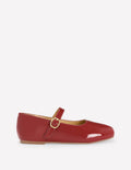 Mary Janes mit eckiger Zehenpartie-Braun-Orange