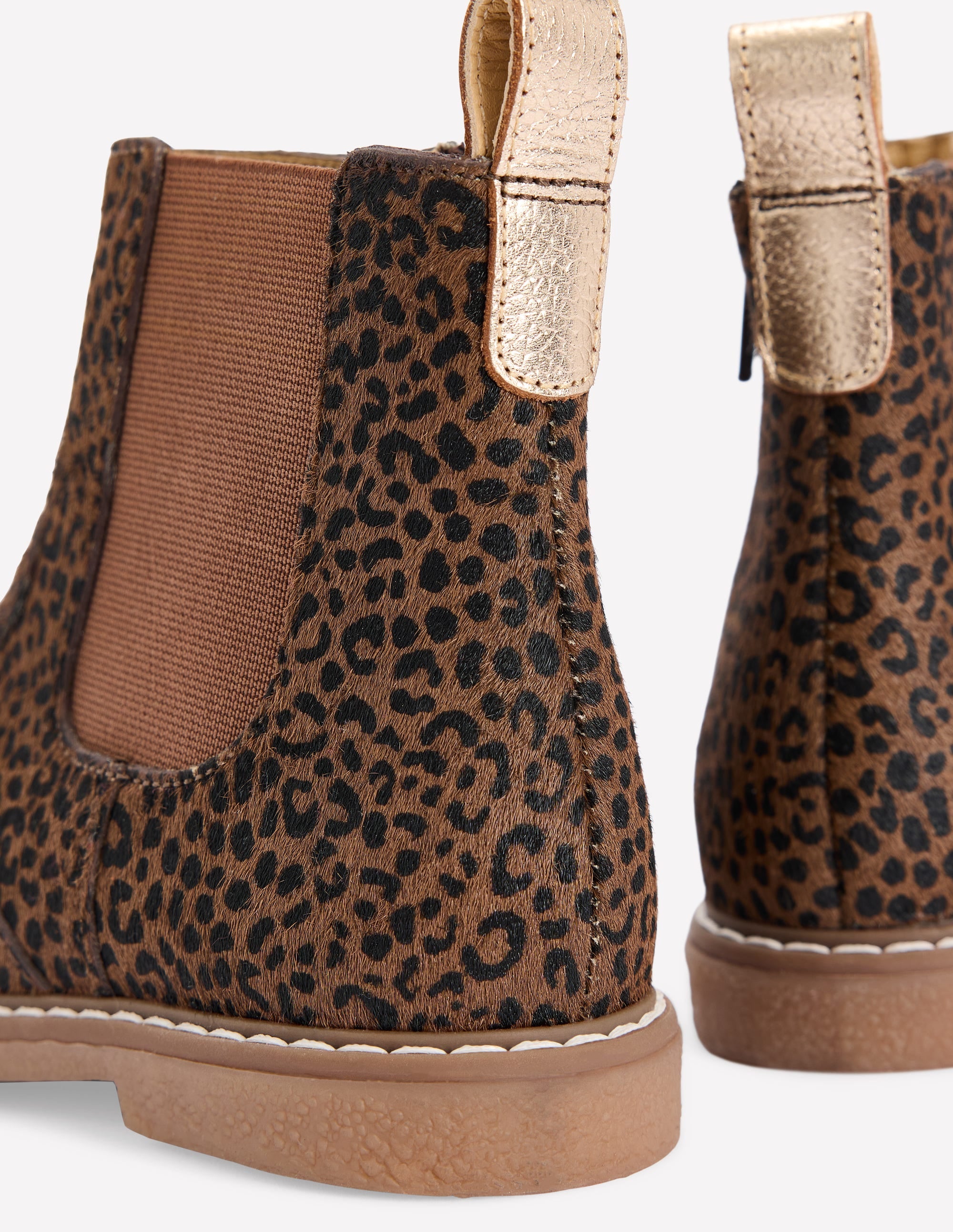 Chelsea-Stiefel aus Leder-Mohair, Leopardenmuster - Image 3