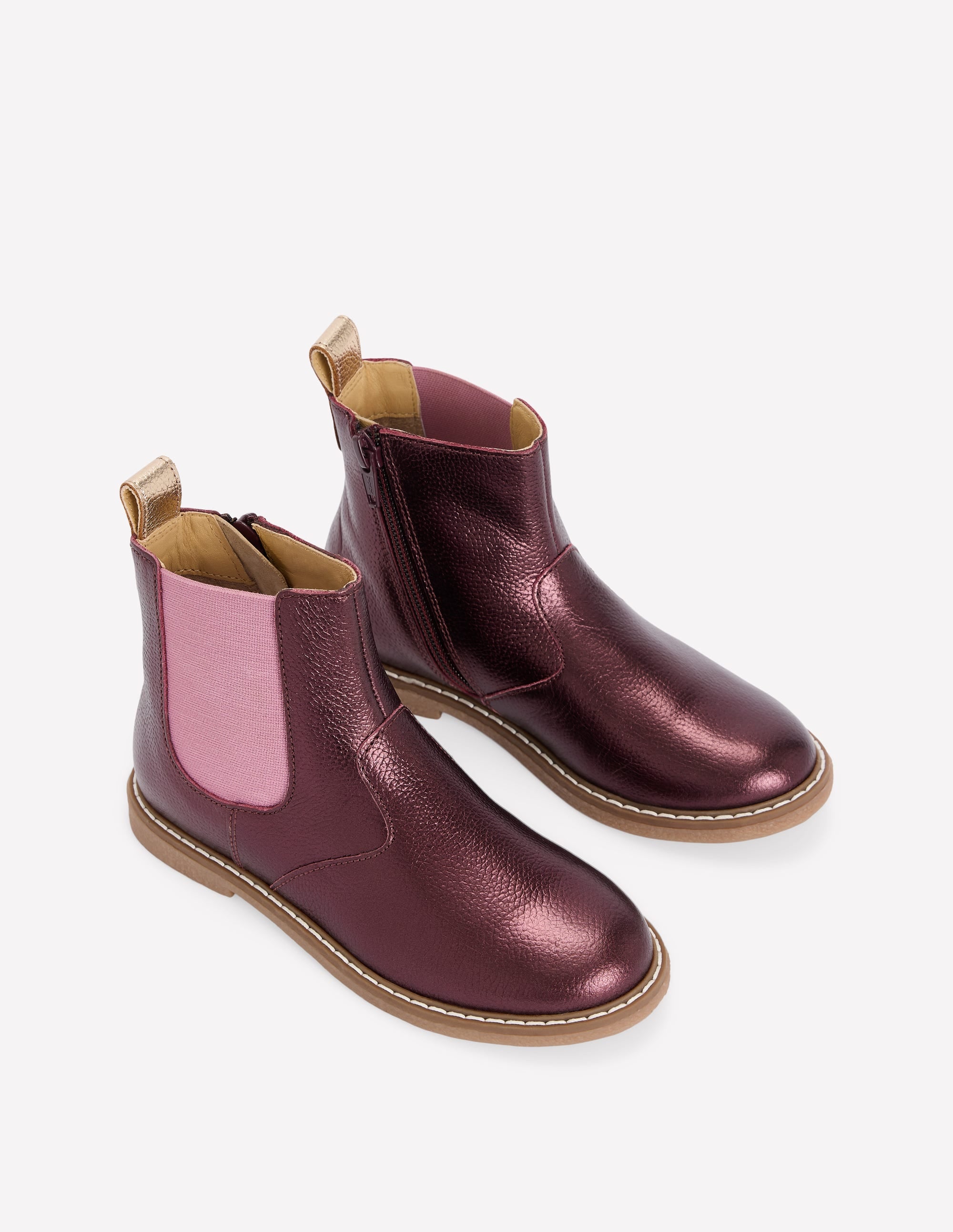 Chelsea-Stiefel aus Leder-Metallisch - Image 2