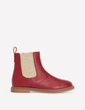 Chelsea-Stiefel aus Leder-Purpurrot