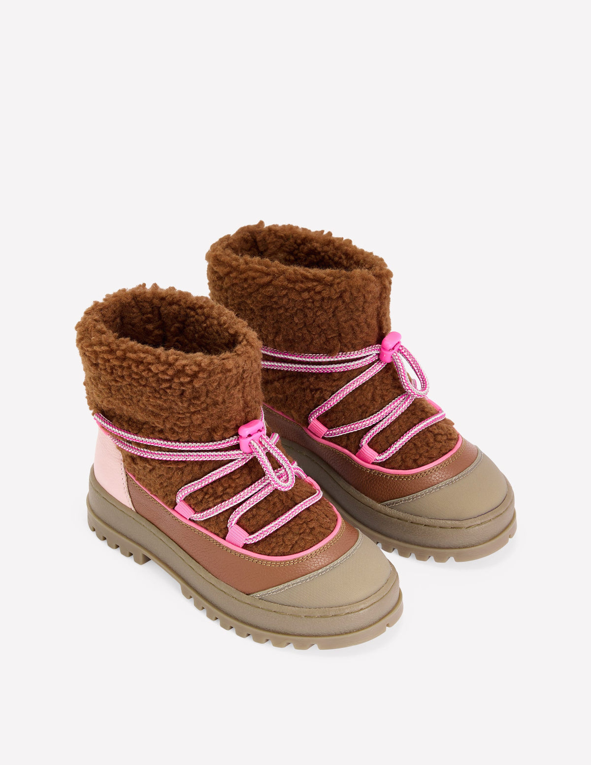 Bottines d’aventure en borg-Rose et marron - Image 2