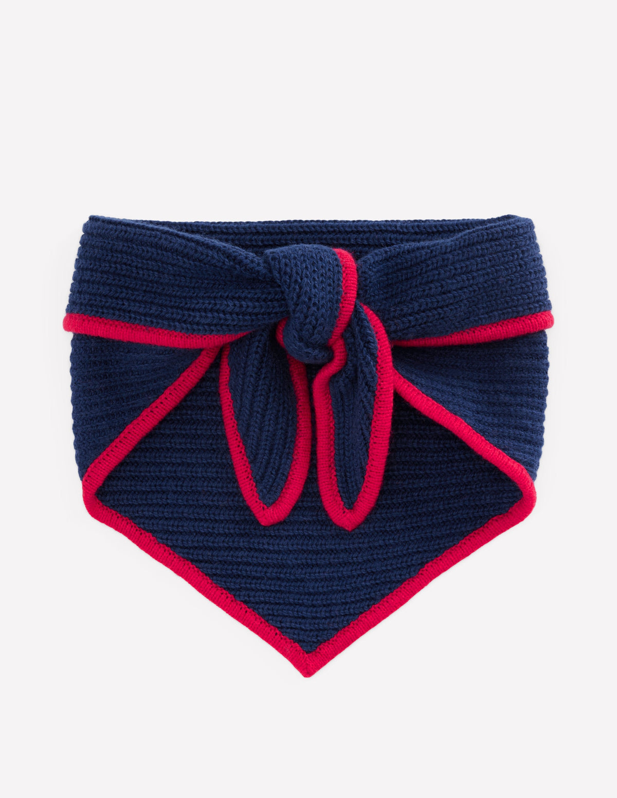Triangle Knitted Scarf-Navy-1