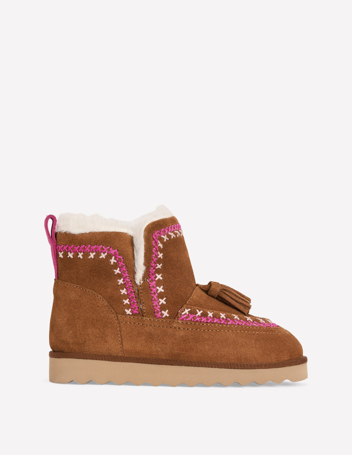 Kuschelige Stiefel mit Stickerei-Hellbraun-1