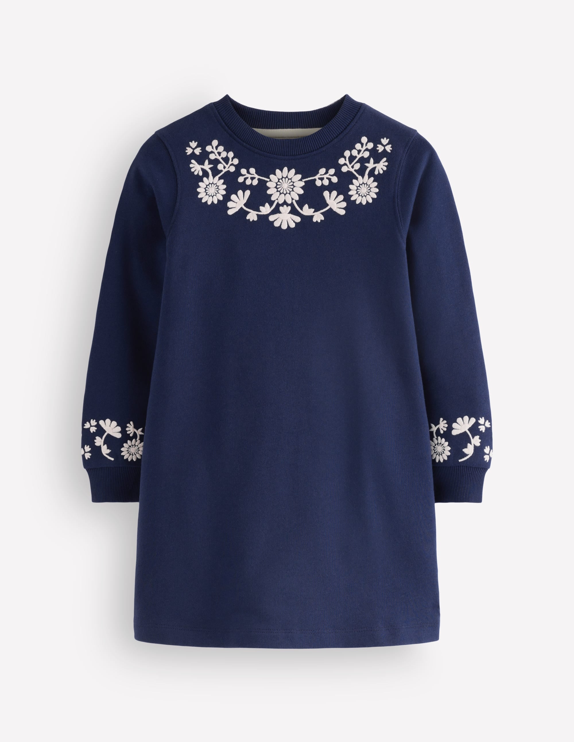 Ida Sweatshirtkleid mit Applikation-Marineblau Blumenstickerei - Image 1