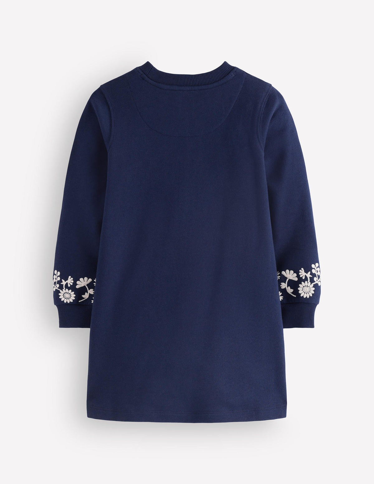 Ida Sweatshirtkleid mit Applikation-Marineblau Blumenstickerei-3