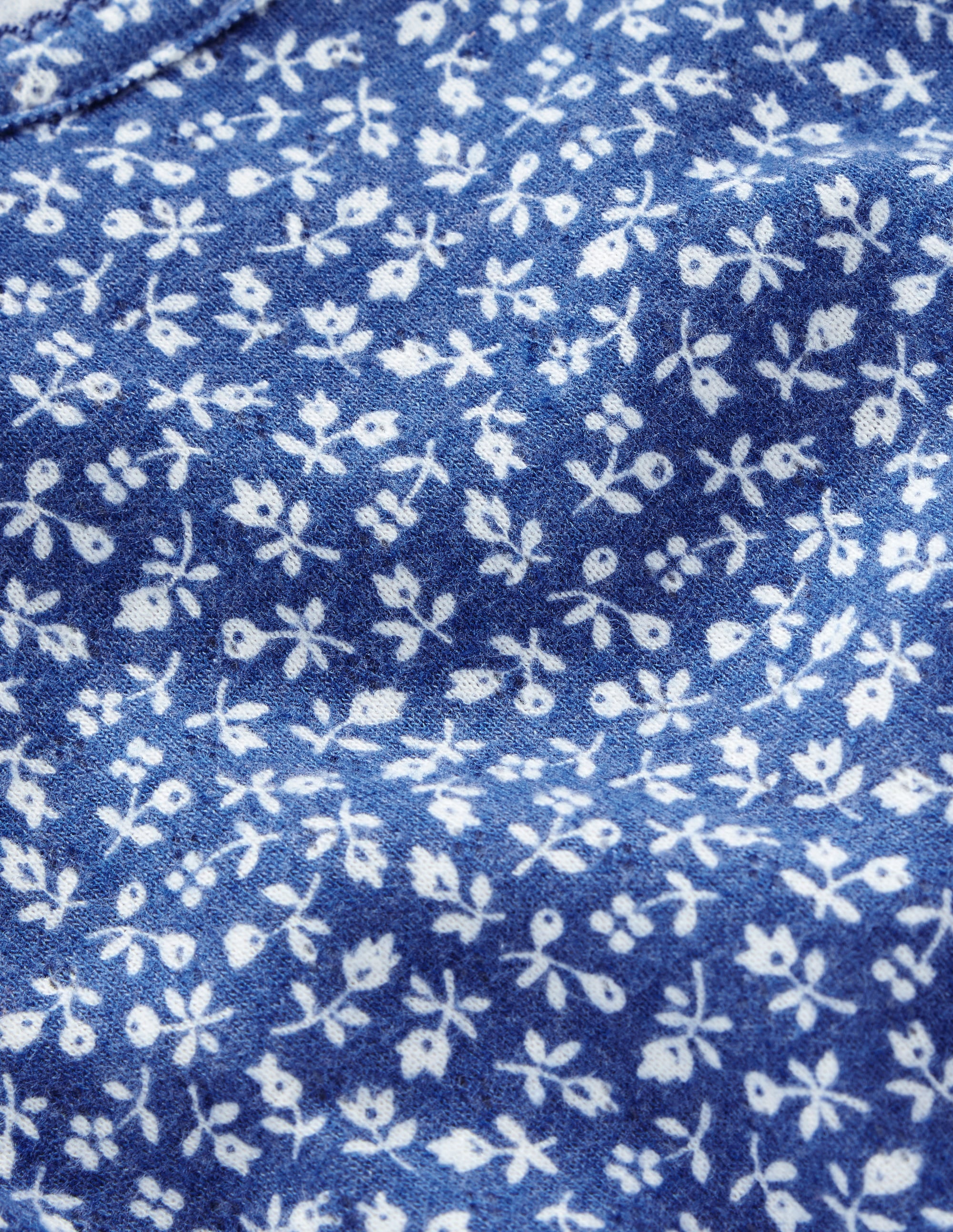 Langärmeliges Oberteil mit Pointelle-Muster-Blauhäher Kleines Blumenmuster - Image 3