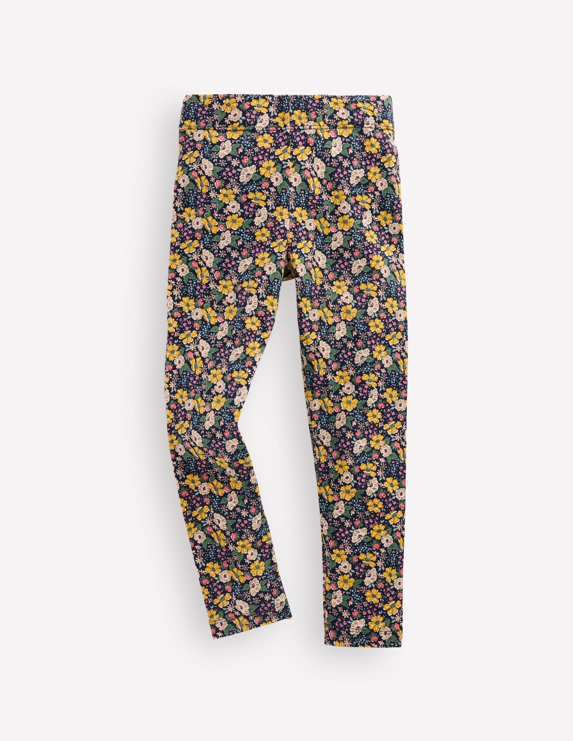 Lustige Leggings-Französisches Marineblau Gemischtes Blumenbeet-1