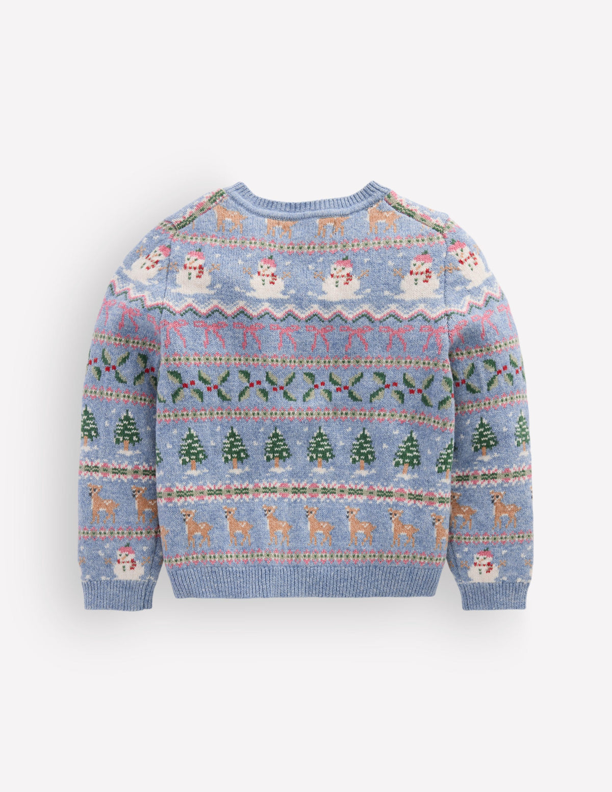 Edie Fair-Isle-Strickjacke-Gletscherblau Verschneite Weihnachten - Image 7