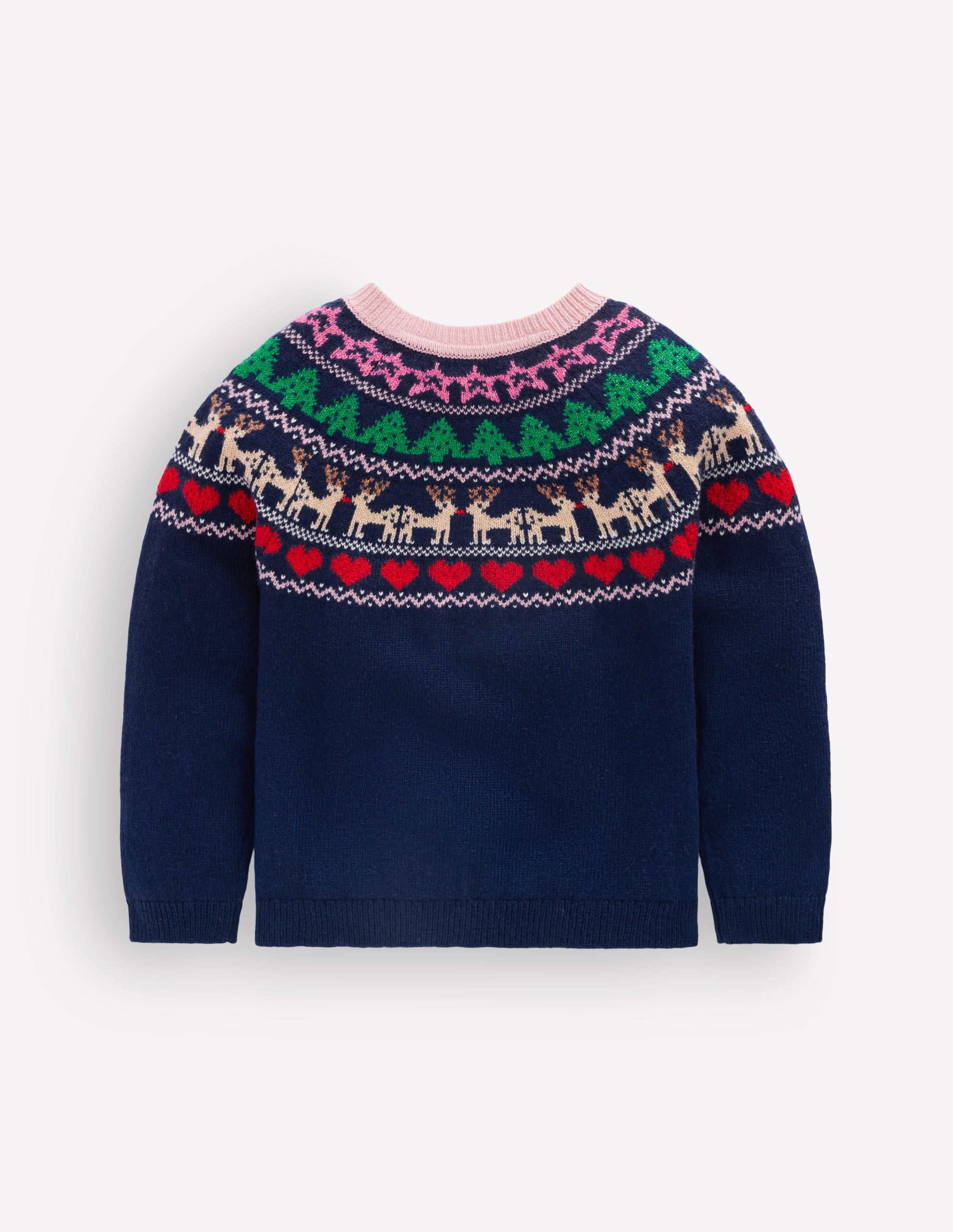 Edie Fair-Isle-Strickjacke-Mittelalterliches Blau Glitzer Bunt - Image 2