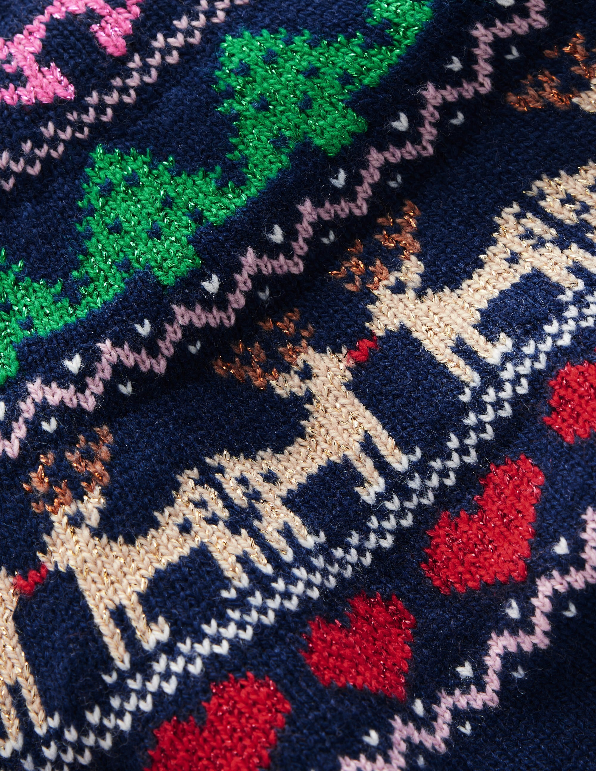 Edie Fair-Isle-Strickjacke-Mittelalterliches Blau Glitzer Bunt - Image 3