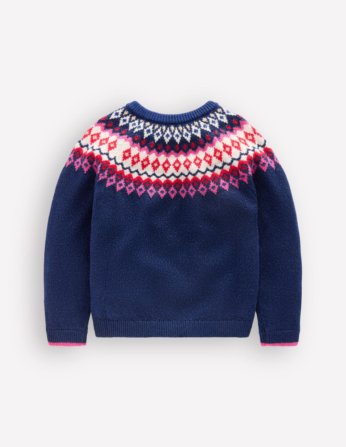 Edie Fair-Isle-Strickjacke-Navy Glitzer-2