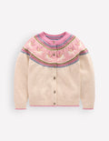 Edie Fair-Isle-Strickjacke-Haferbeige Meliert Pegasus