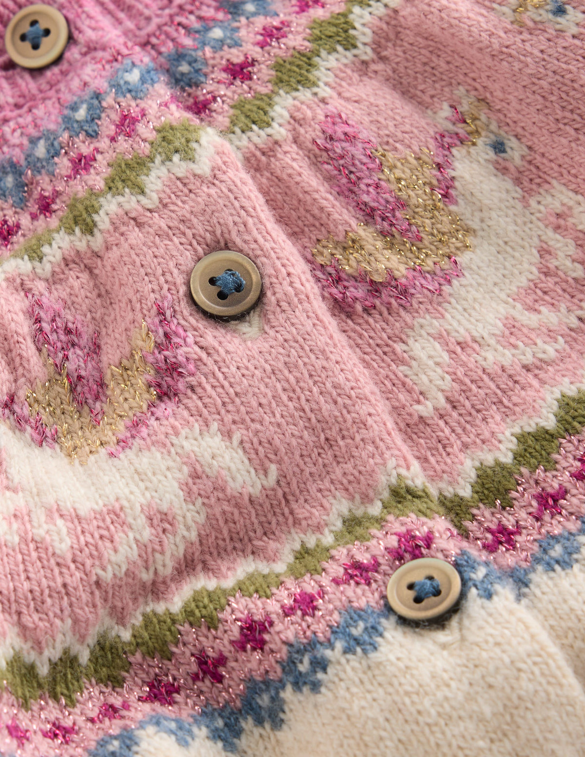 Edie Fair-Isle-Strickjacke-Haferbeige Meliert Pegasus-3