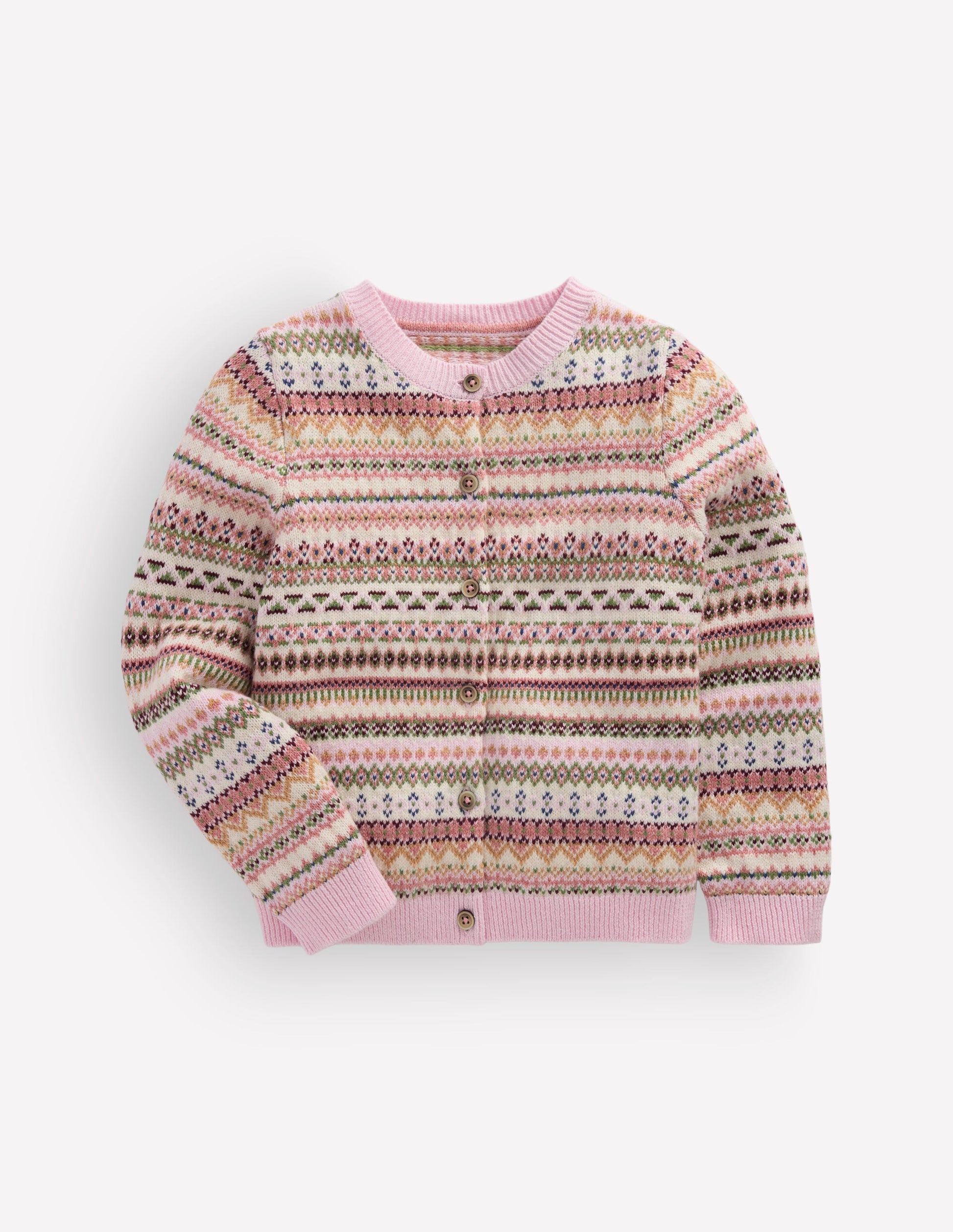 Edie Fair-Isle-Strickjacke-Rosa Heidekraut Fair Isle-3