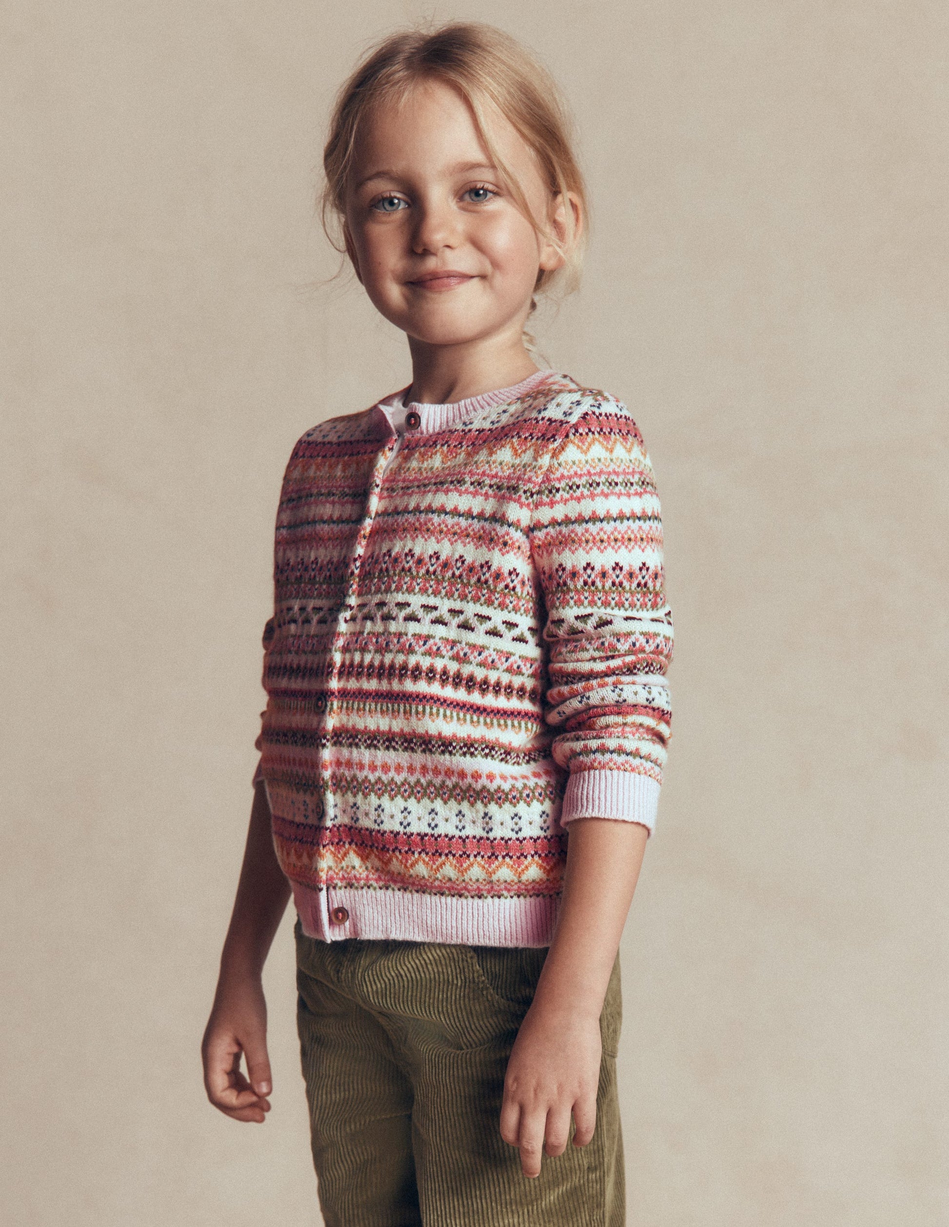Edie Fair-Isle-Strickjacke-Rosa Heidekraut Fair Isle-2