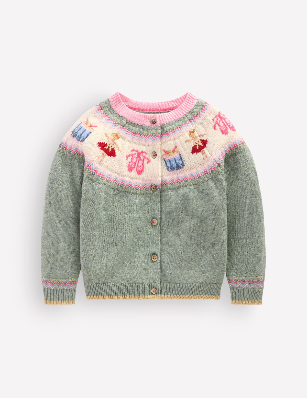 Edie Fair-Isle-Strickjacke-Zultanite Grün Polar-Post - Image 2