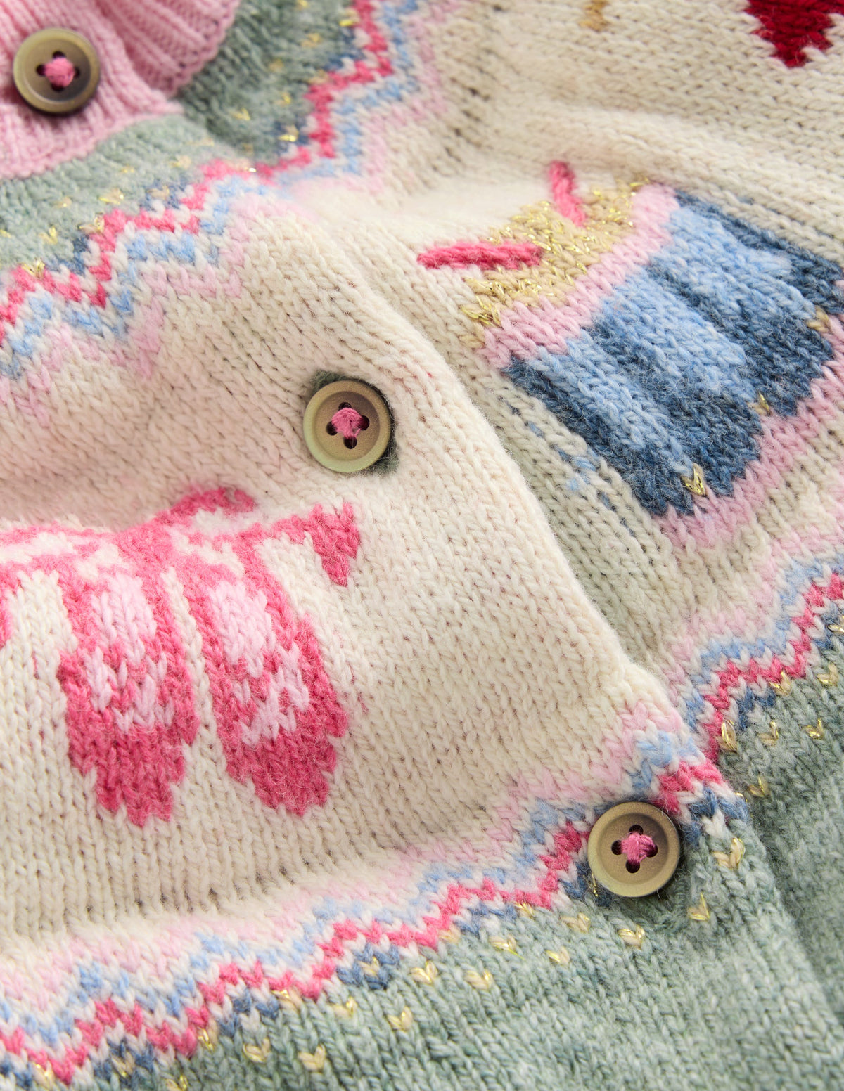 Edie Fair-Isle-Strickjacke-Zultanite Grün Polar-Post-4