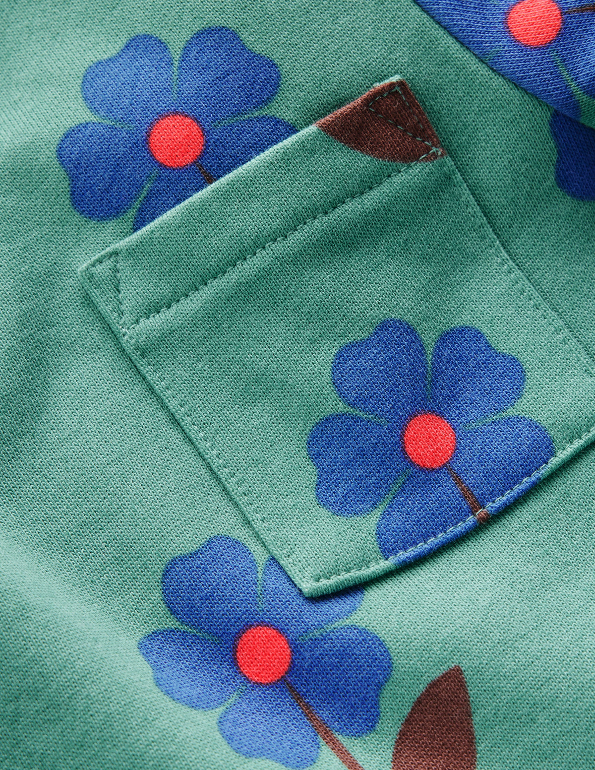 Minna Sweatkleid-Grün Blumenstempel-3