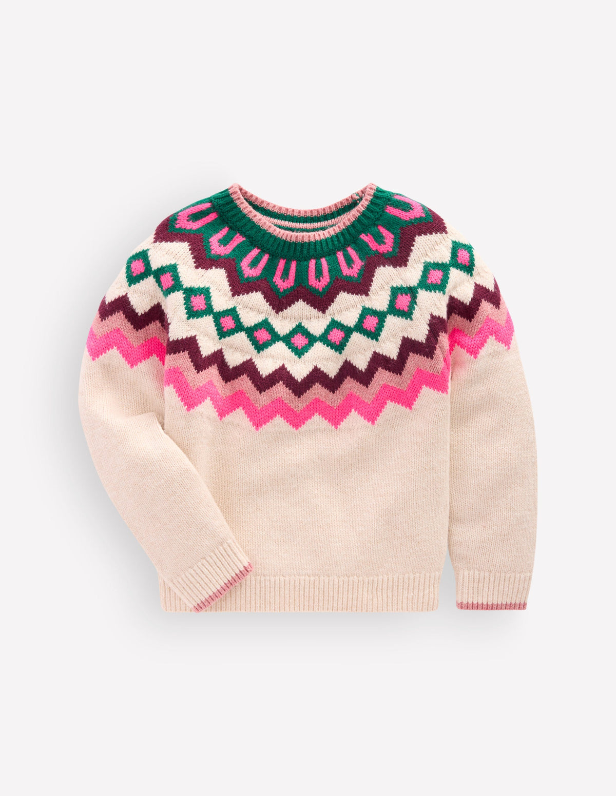 Eleanor Fair-Isle-Pullover-Beige Meliert-2