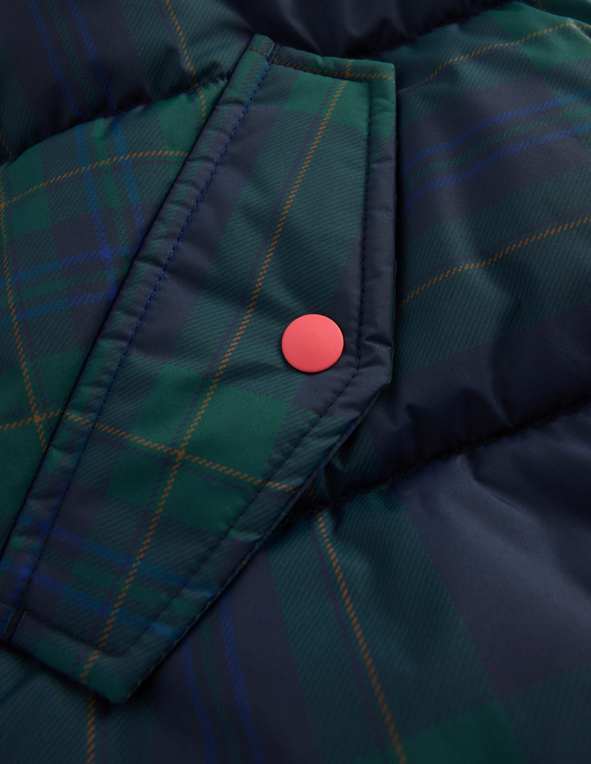 Wattierte Jacke in langer Form-Blau Kariert - Image 3