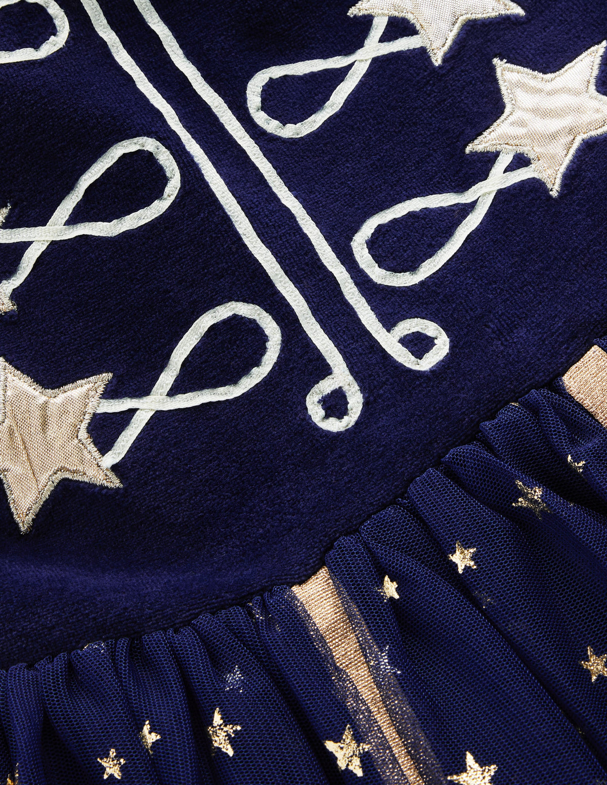 Aurora Appliqué Tulle Dress-Navy Circus Star - Image 4