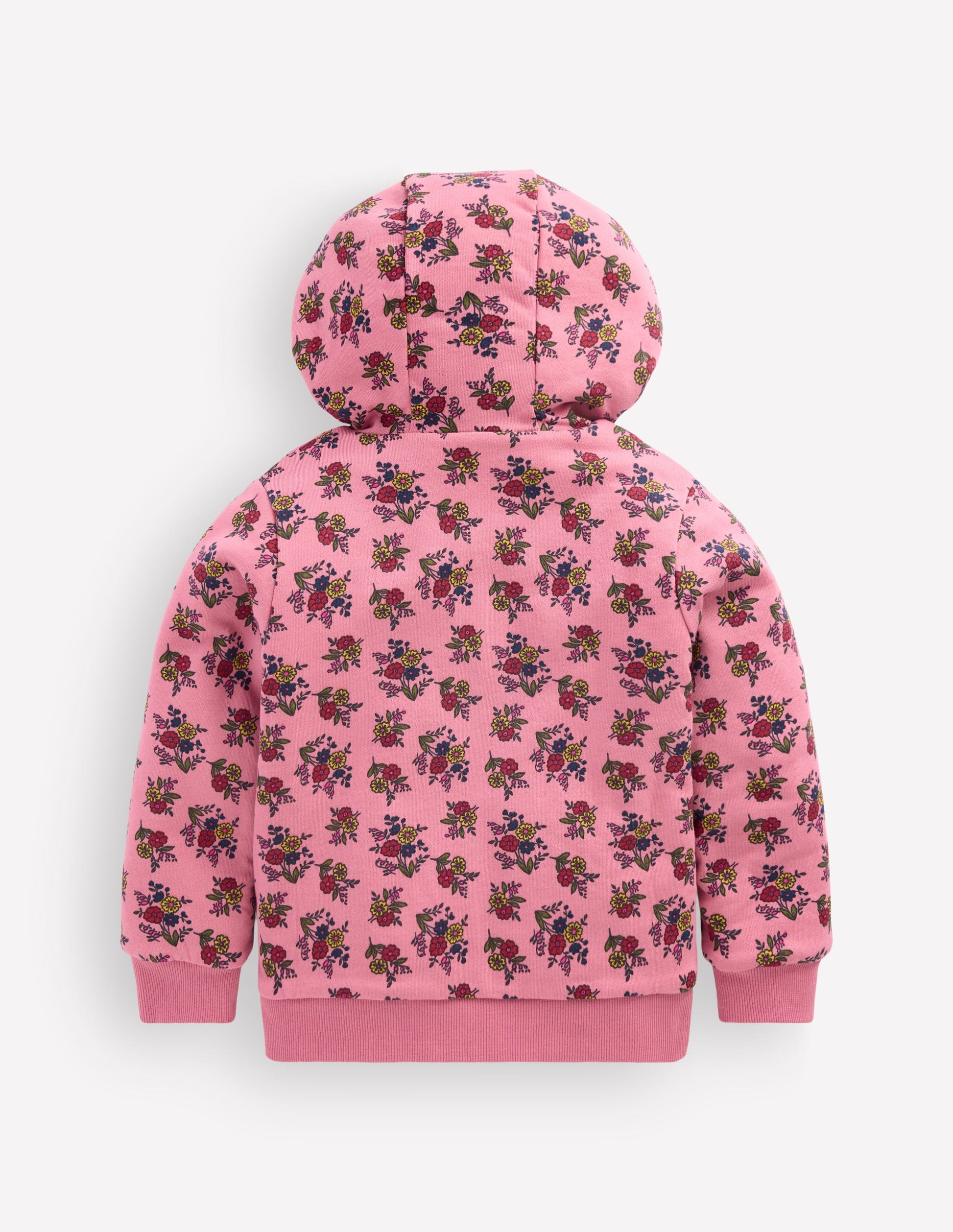 Wendbarer Teddy-Kapuzenpullover-Staubrosa Sprießender Garten-2