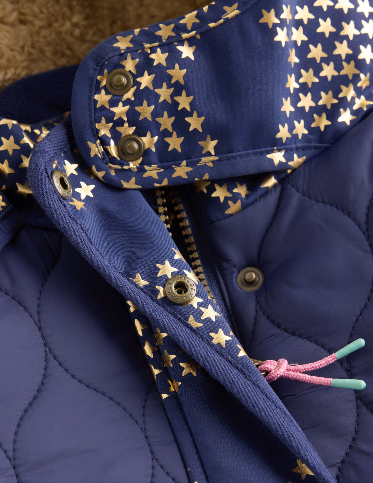 Joni Gesteppter Parka-Schuluniform-Marineblau Folienstern - Image 3