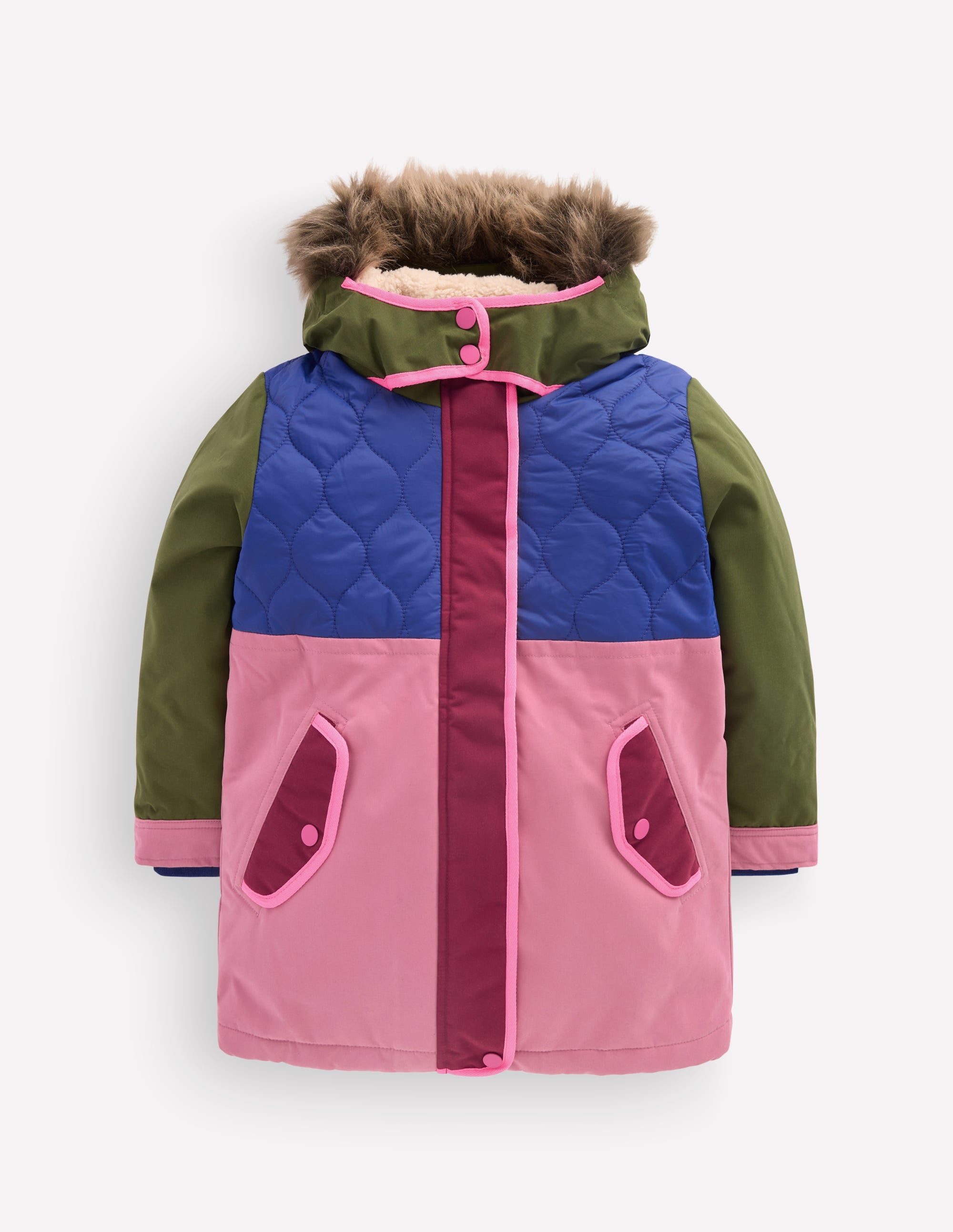 Joni Gesteppter Parka-Bunt, Blockfarben - Image 7