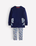 Fun Sweatshirt Tunic Set-Navy Bows