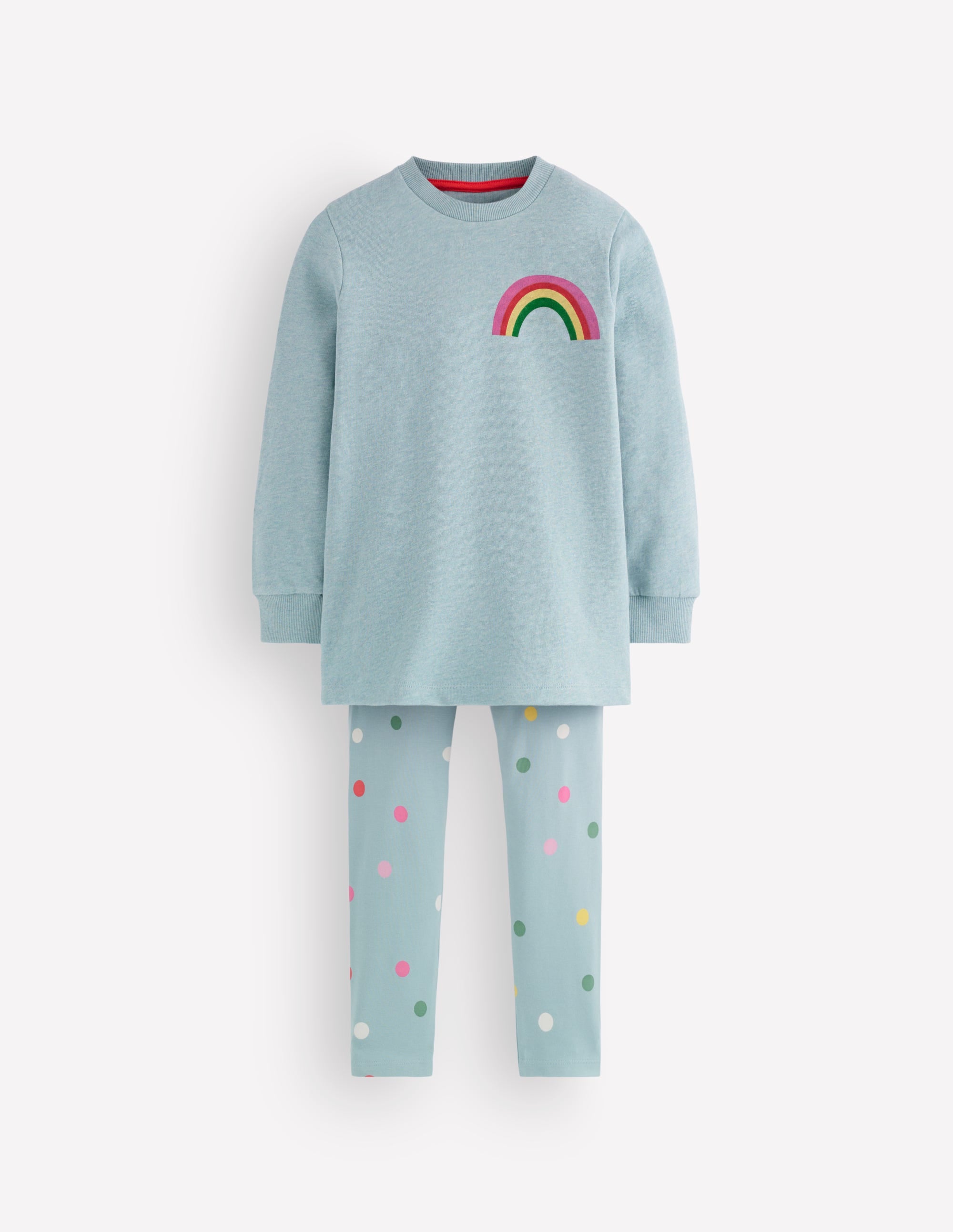 Lustiges Set mit Sweatshirt-Tunika-Blau mit Regenbogen - Image 1