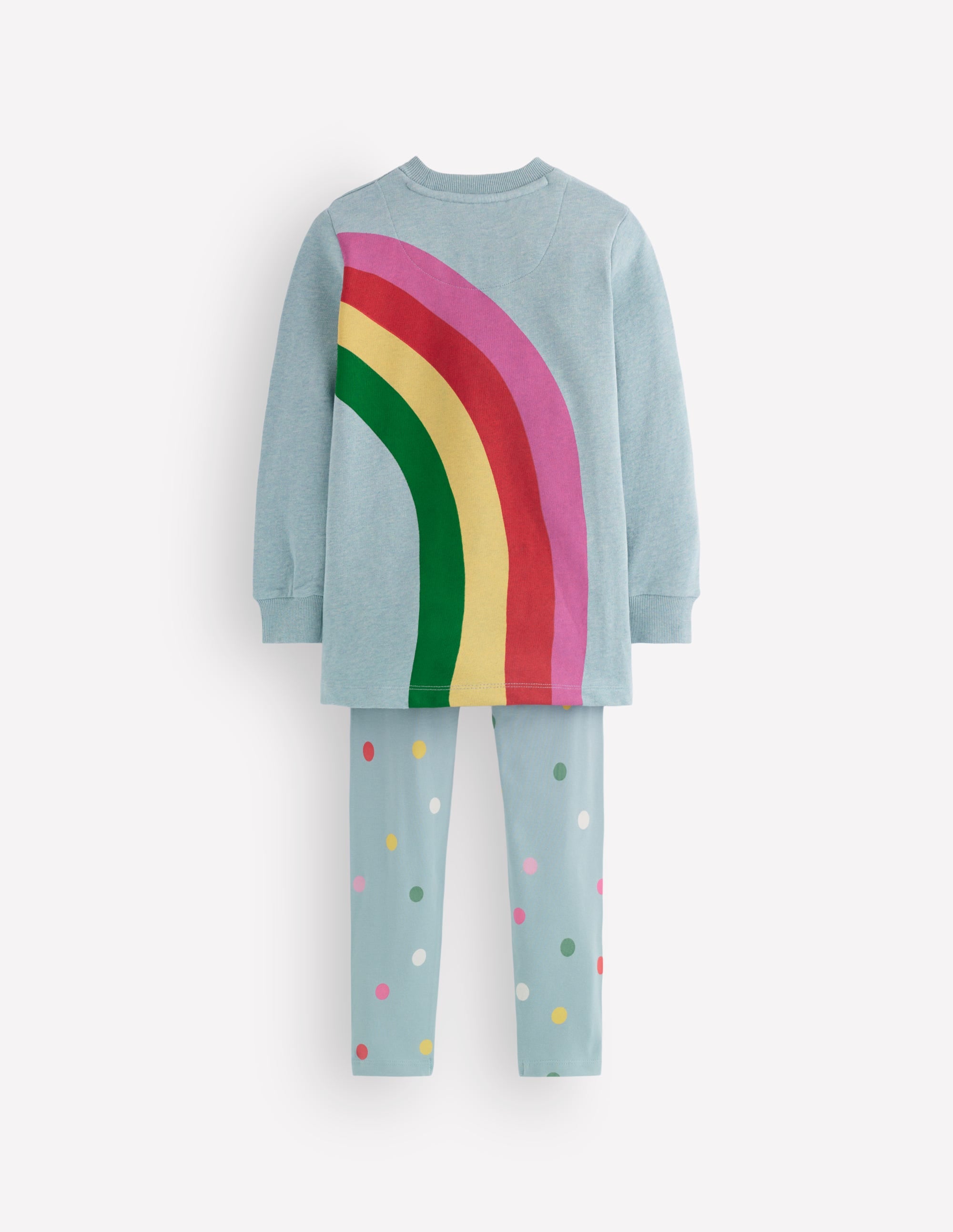 Lustiges Set mit Sweatshirt-Tunika-Blau mit Regenbogen - Image 2