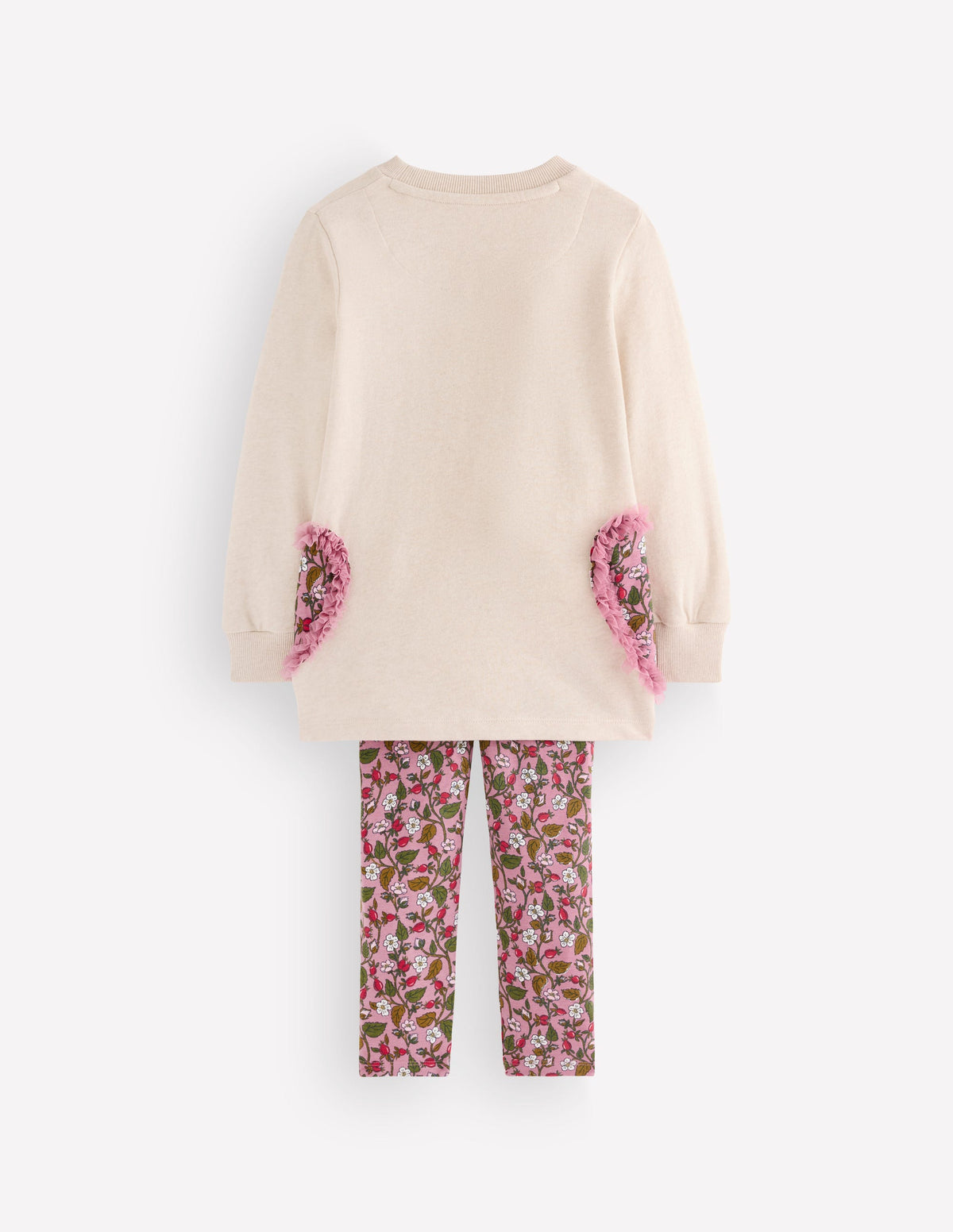 Ensemble avec tunique-sweat fun-Cœurs avoine-2